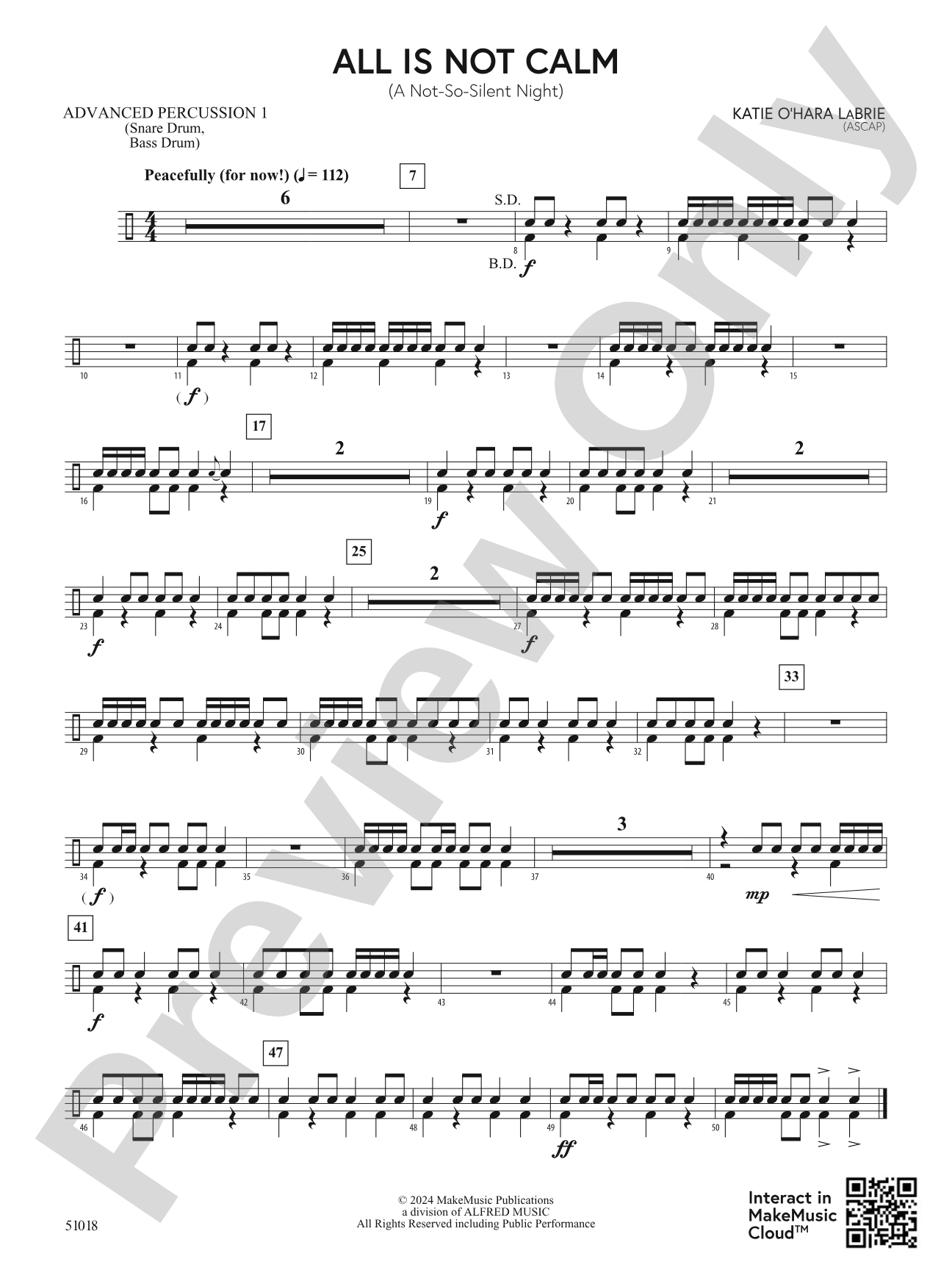 All is NOT Calm: Advanced Percussion 1
