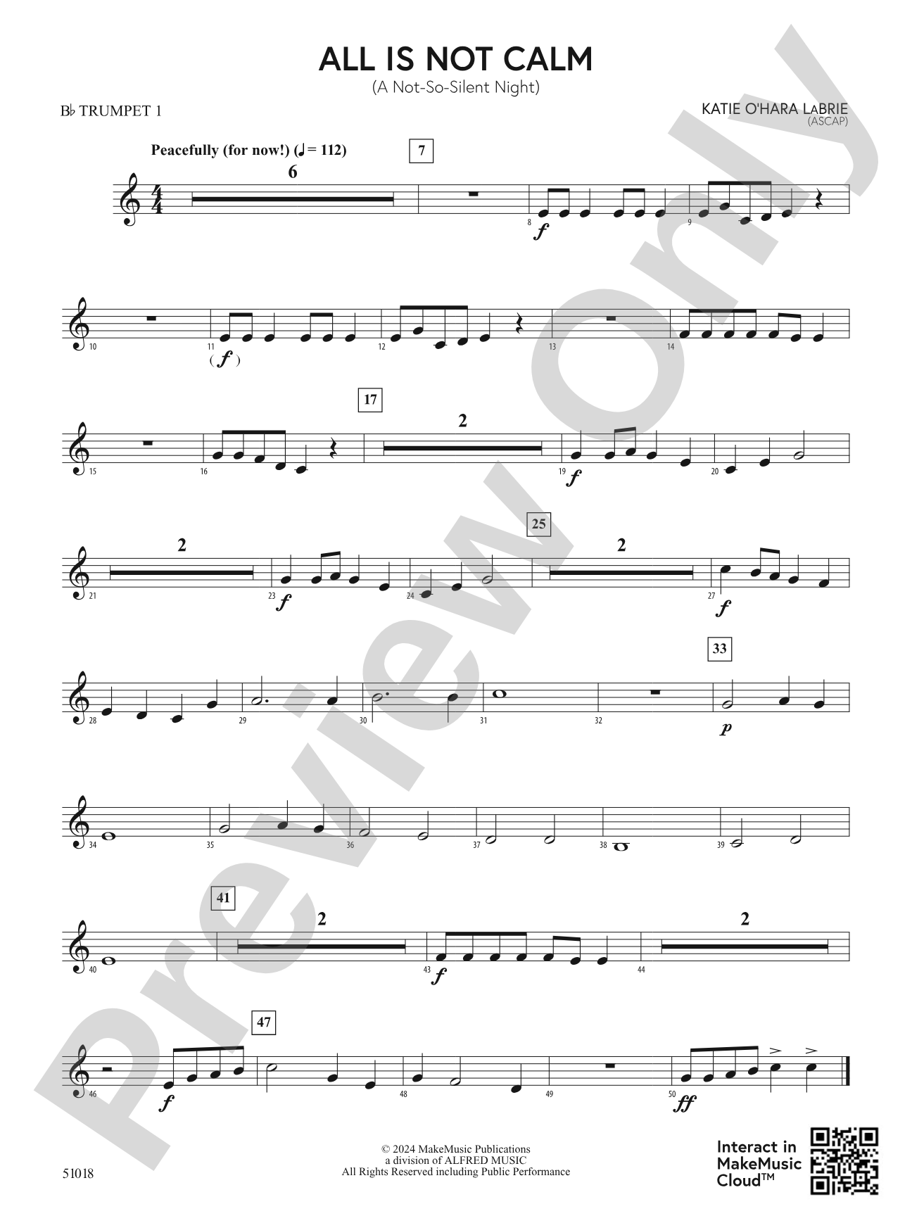 All is NOT Calm: 1st B-flat Trumpet