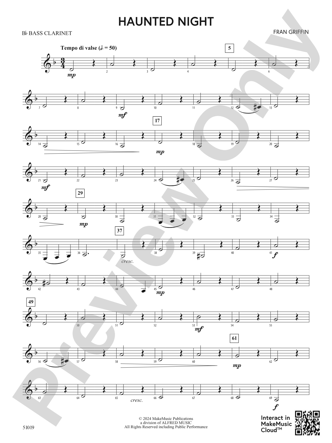Haunted Night: B-flat Bass Clarinet