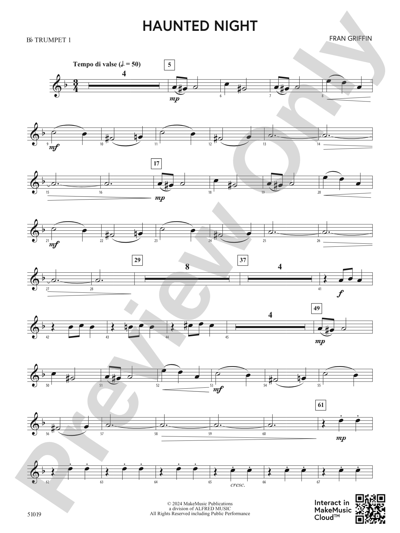 Haunted Night: 1st B-flat Trumpet