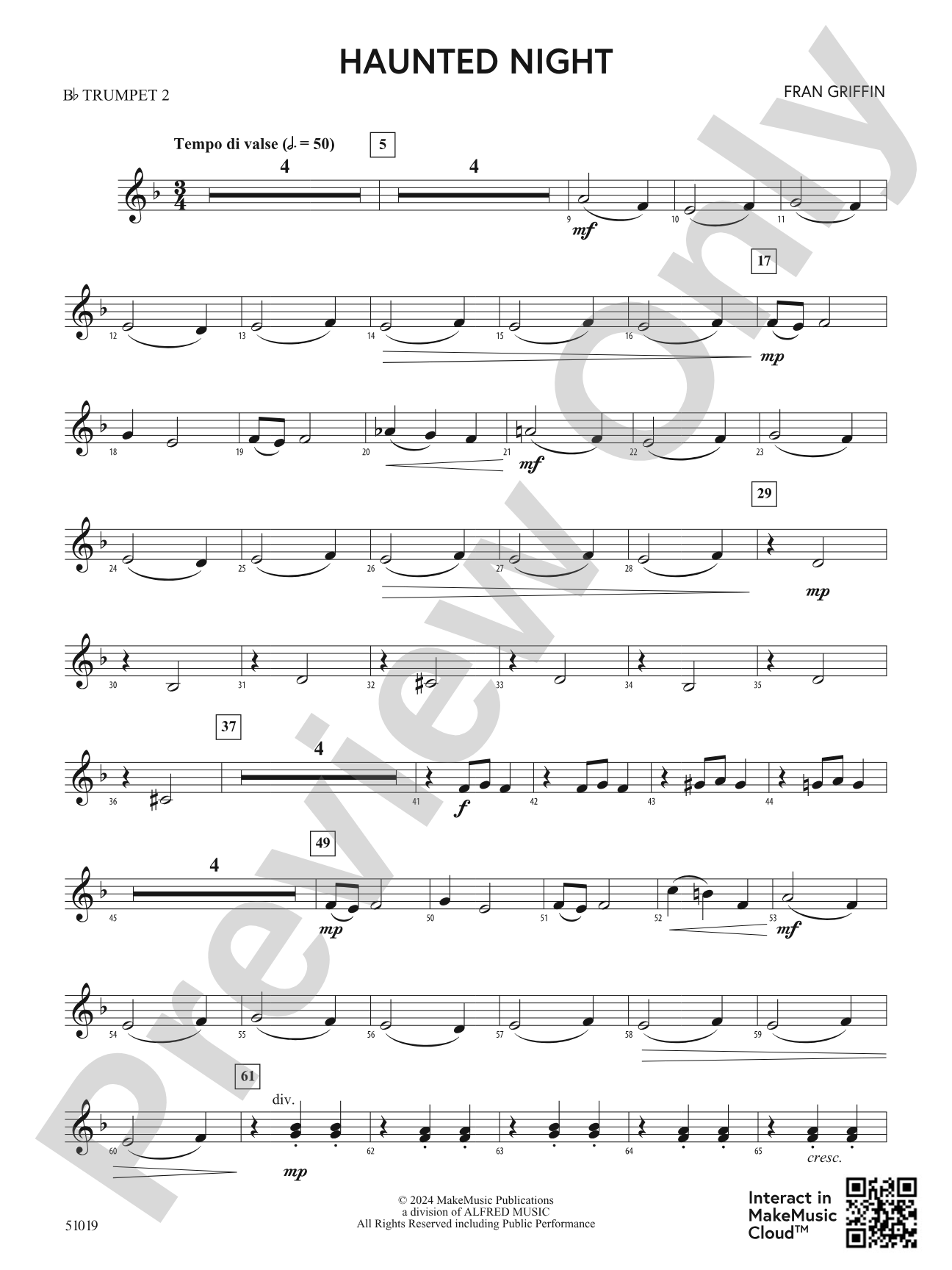 Haunted Night: 2nd B-flat Trumpet