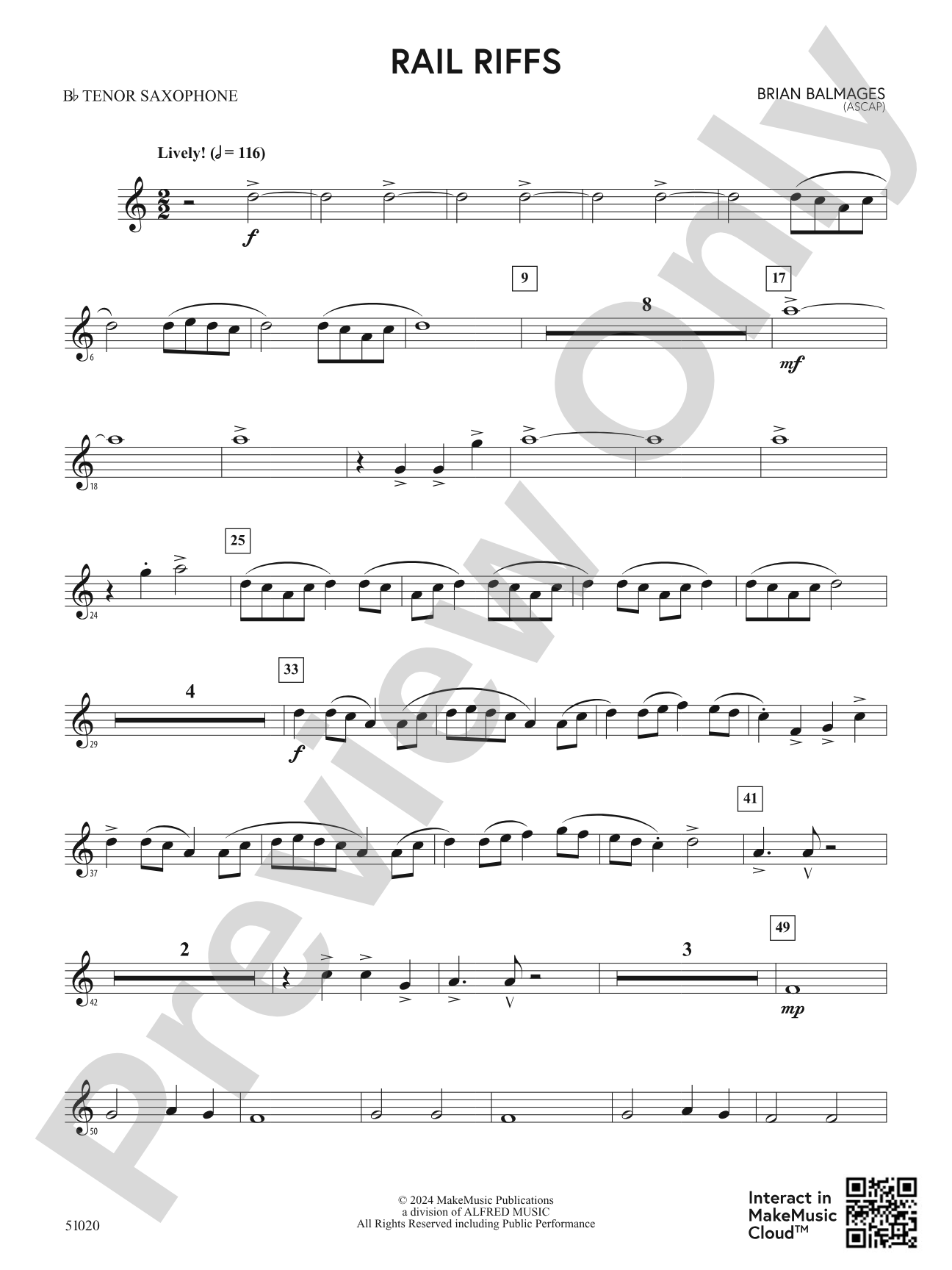 Rail Riffs: B-flat Tenor Saxophone