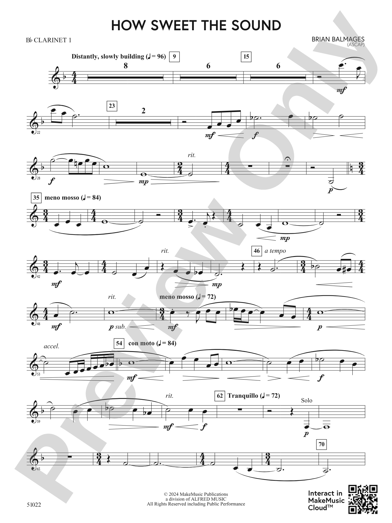 How Sweet the Sound: 1st B-flat Clarinet