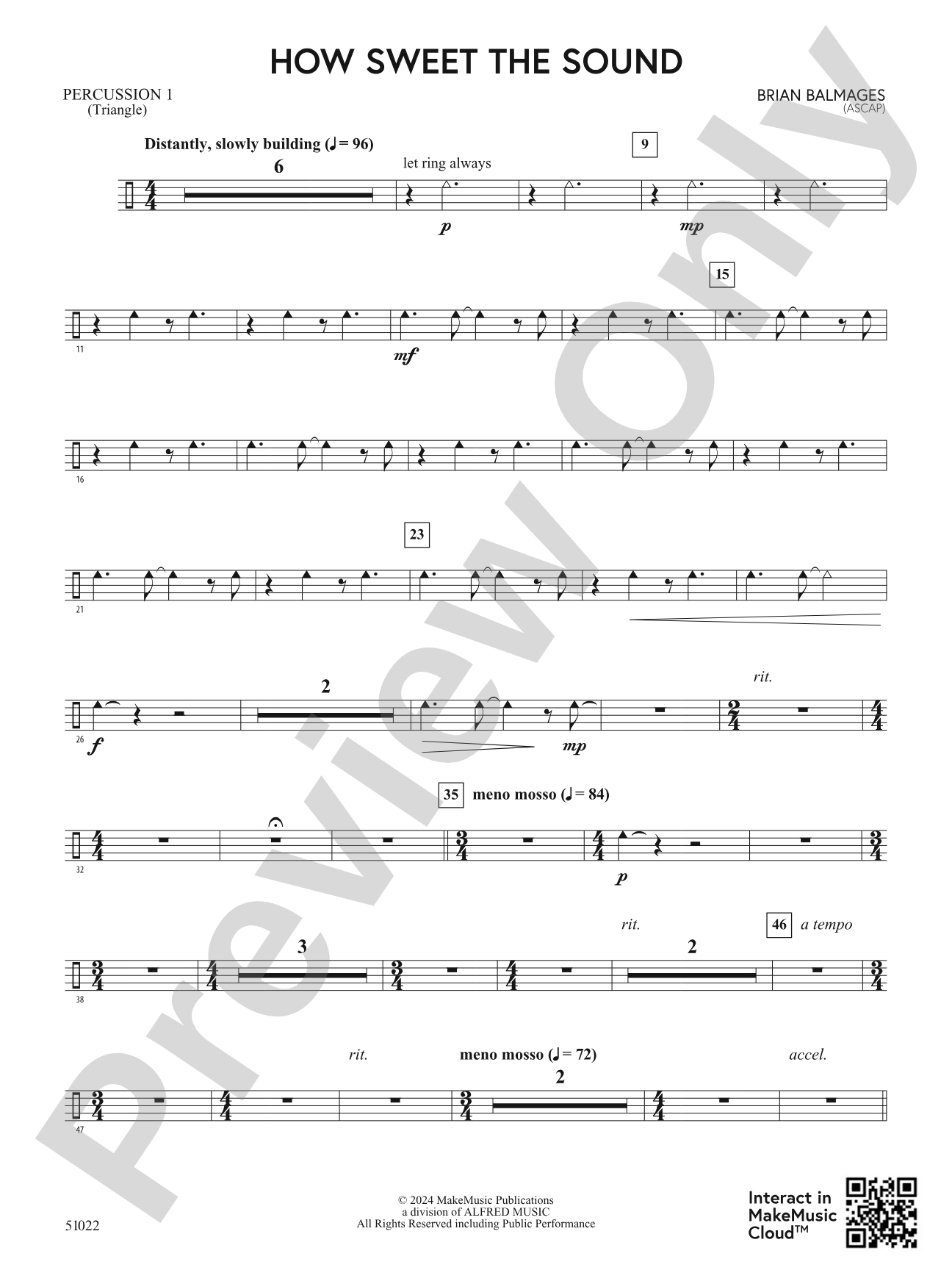 How Sweet the Sound: 1st Percussion