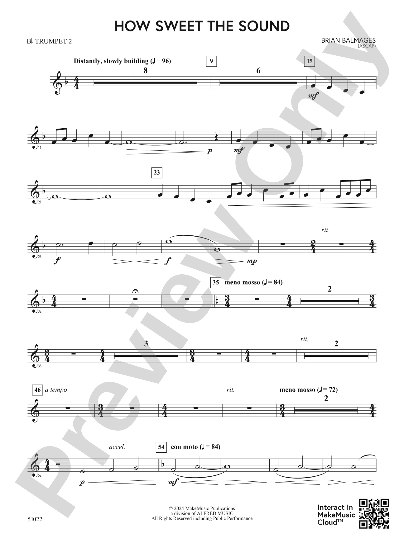 How Sweet the Sound: 2nd B-flat Trumpet
