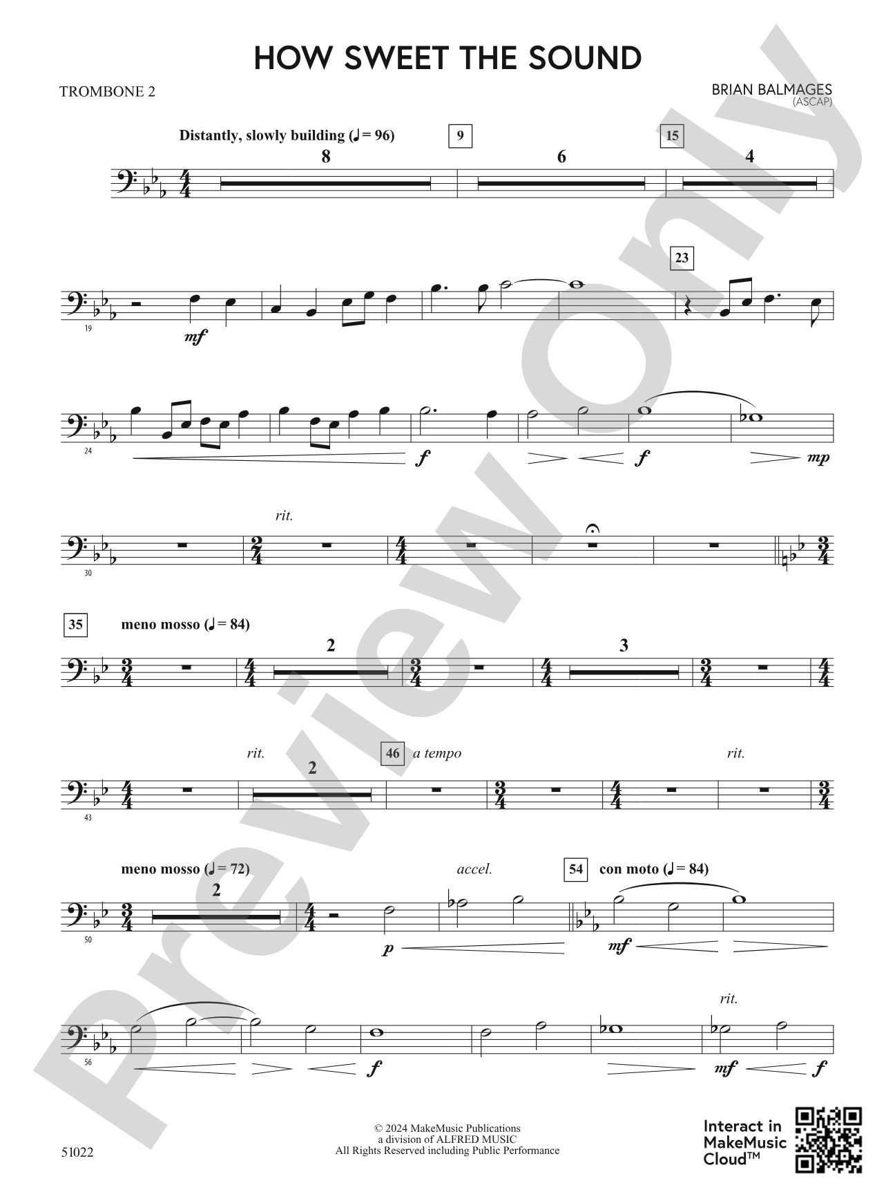 How Sweet the Sound: 2nd Trombone