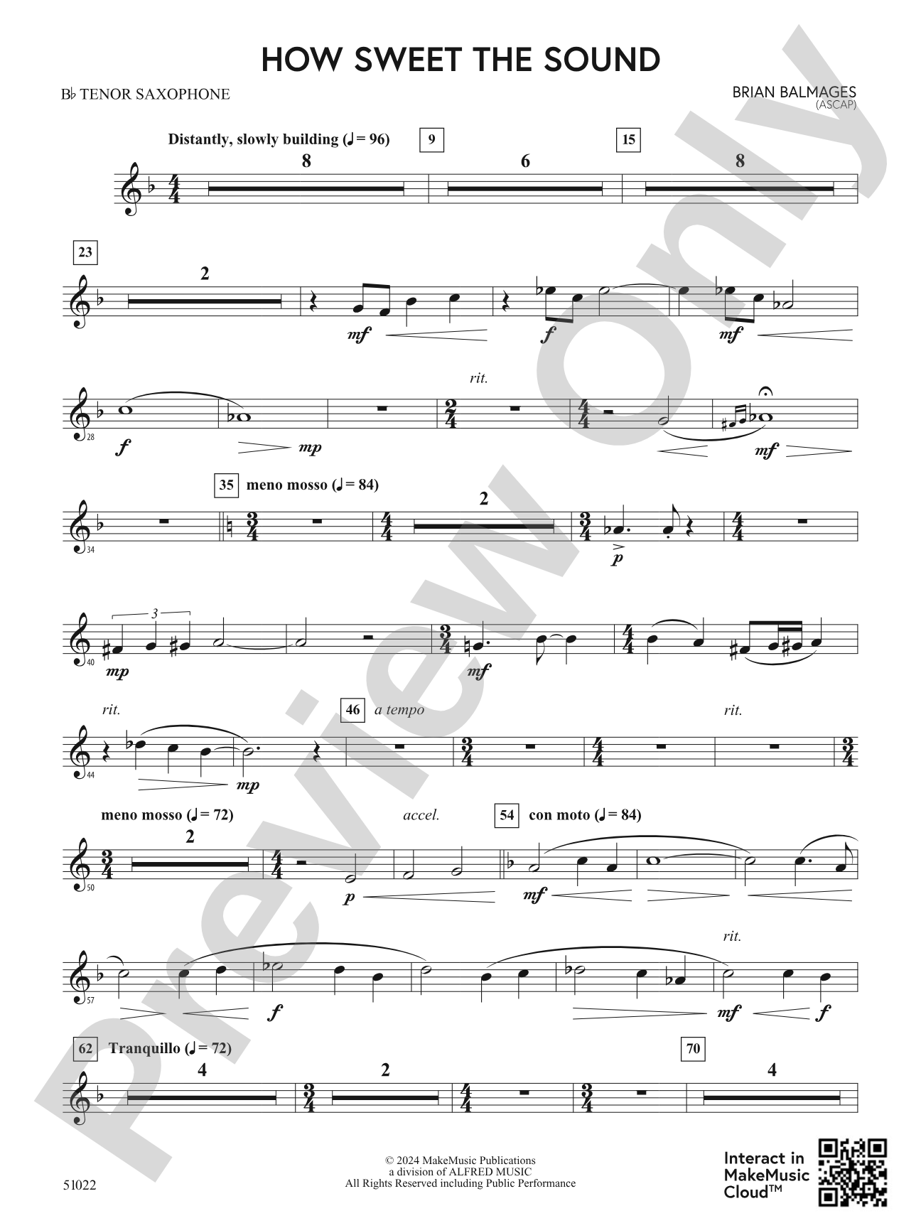 How Sweet the Sound: B-flat Tenor Saxophone