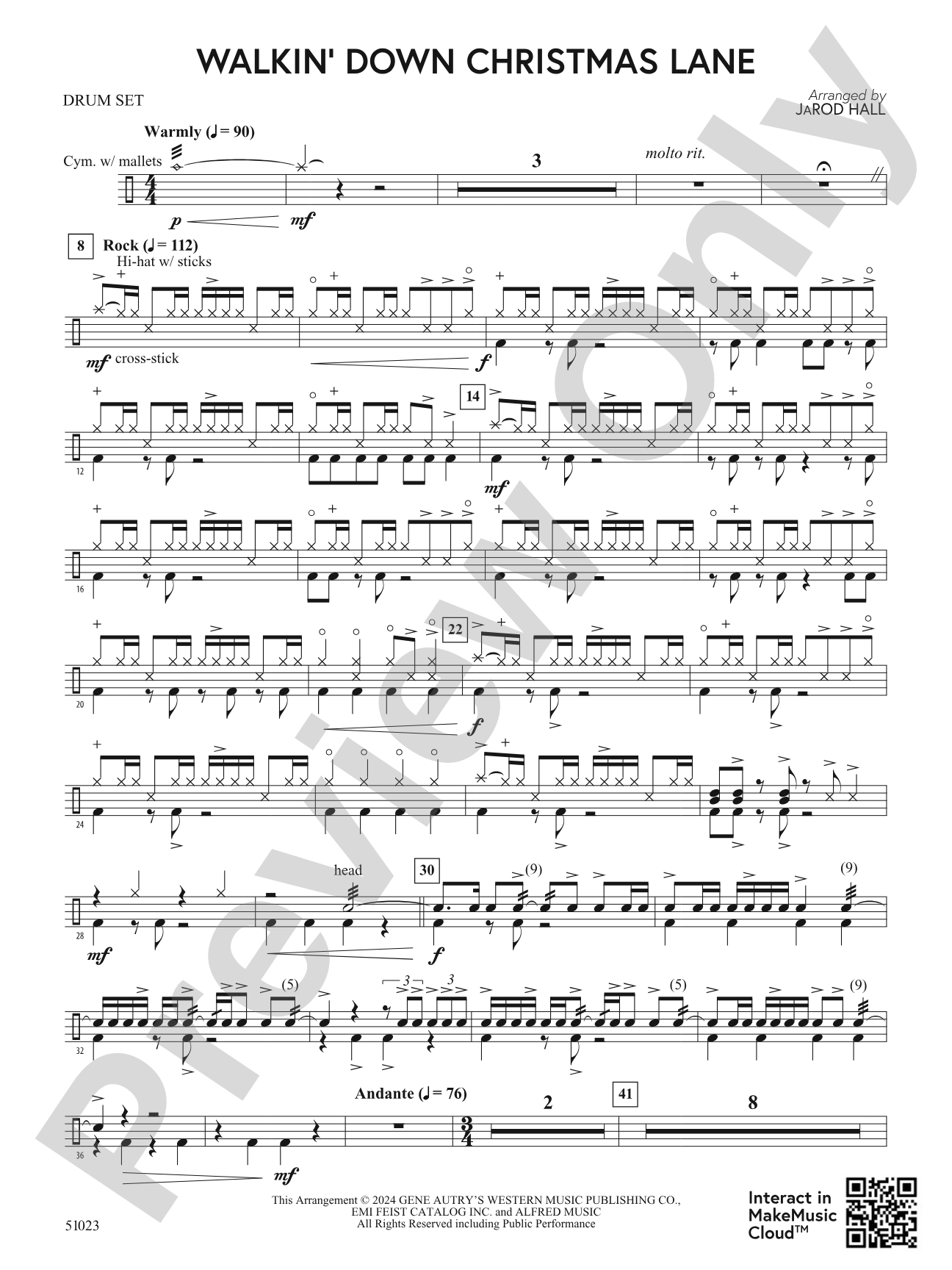Walkin' Down Christmas Lane: Drumset 1