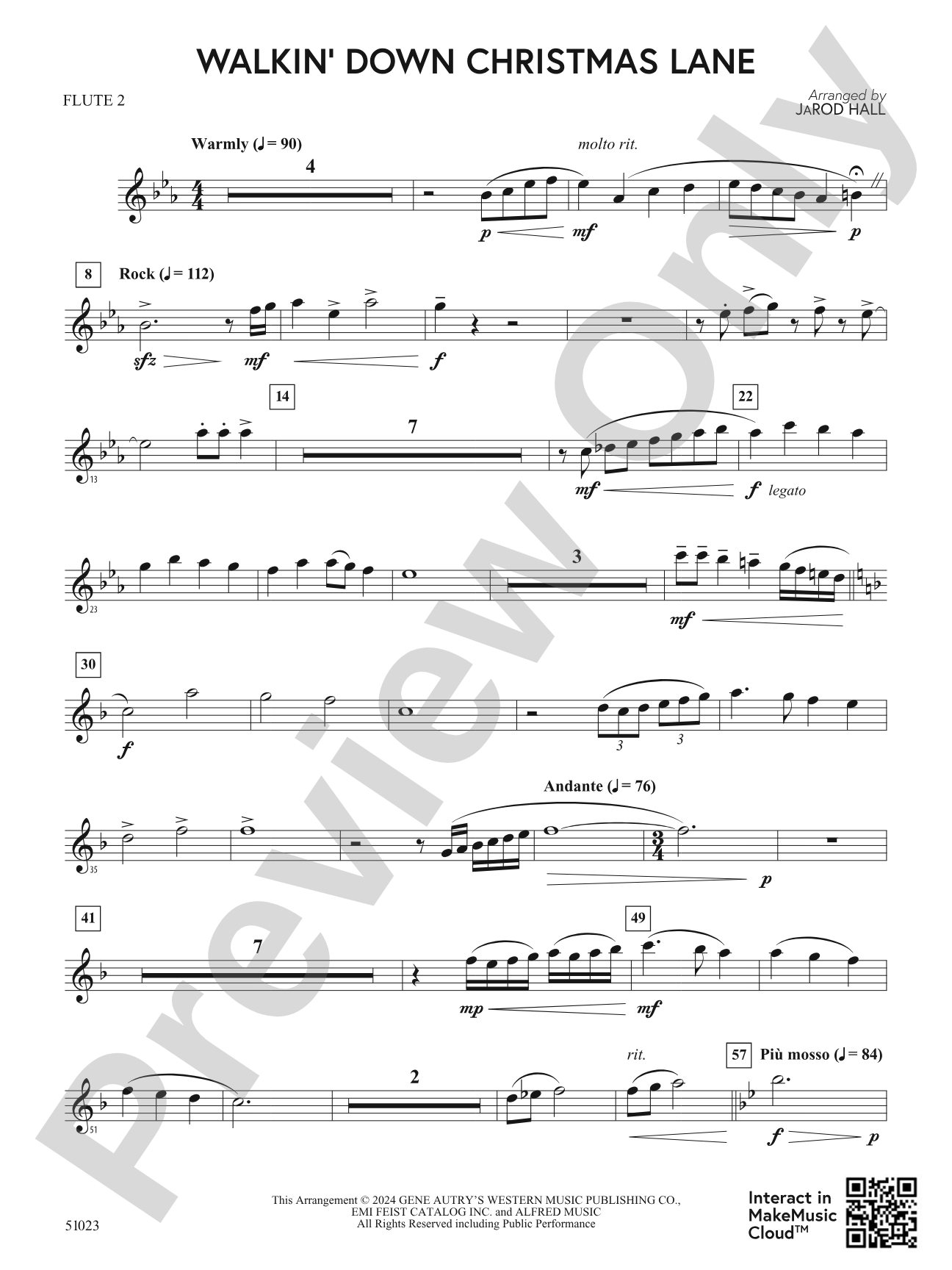 Walkin' Down Christmas Lane: 2nd Flute