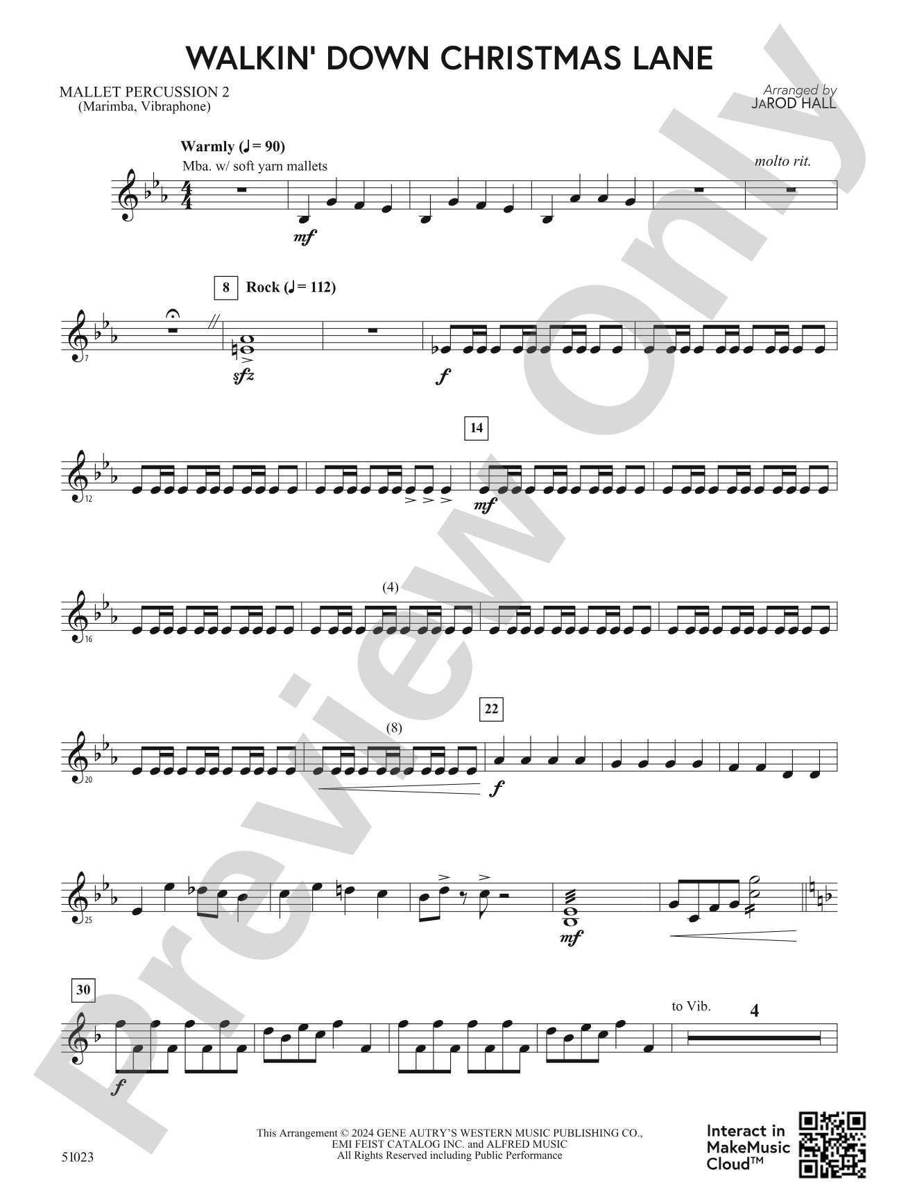 Walkin' Down Christmas Lane: 2nd Mallet Percussion