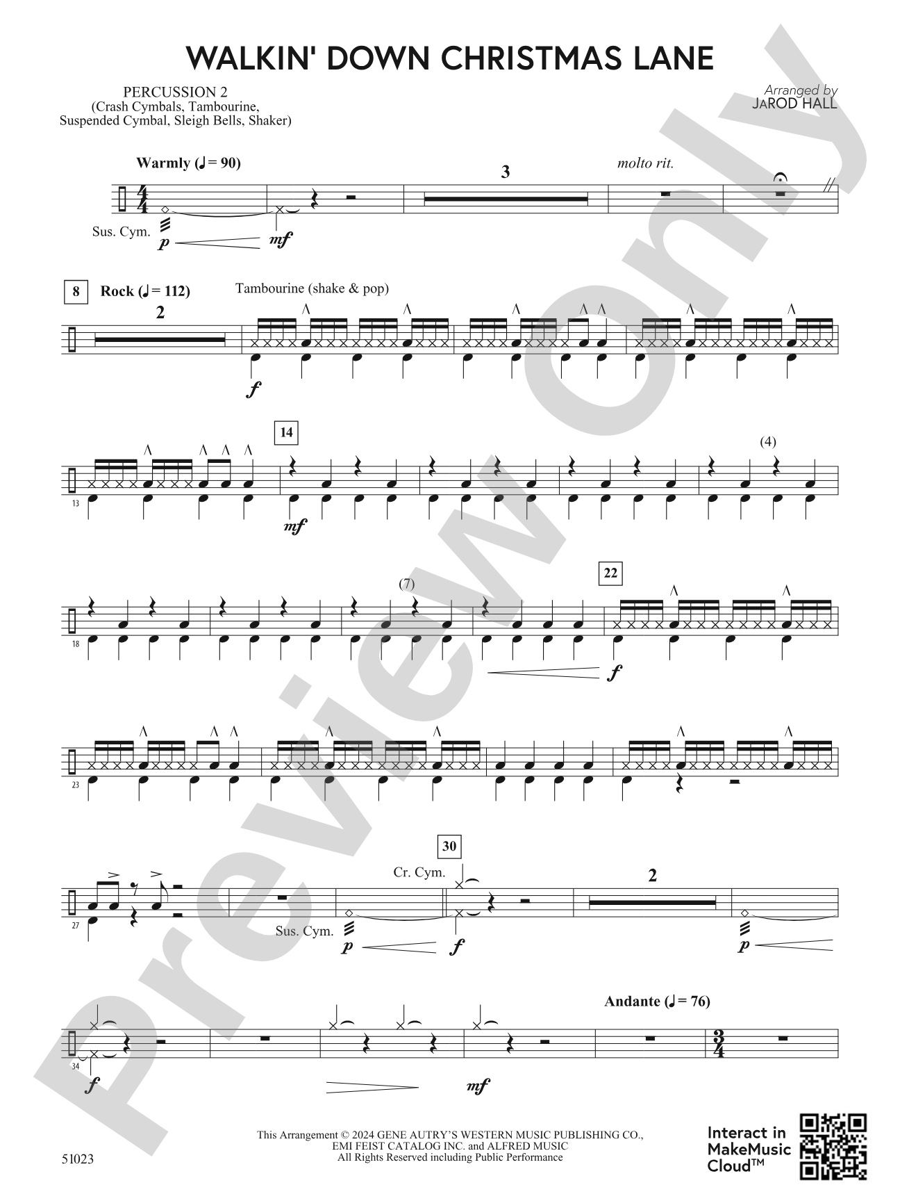 Walkin' Down Christmas Lane: 2nd Percussion