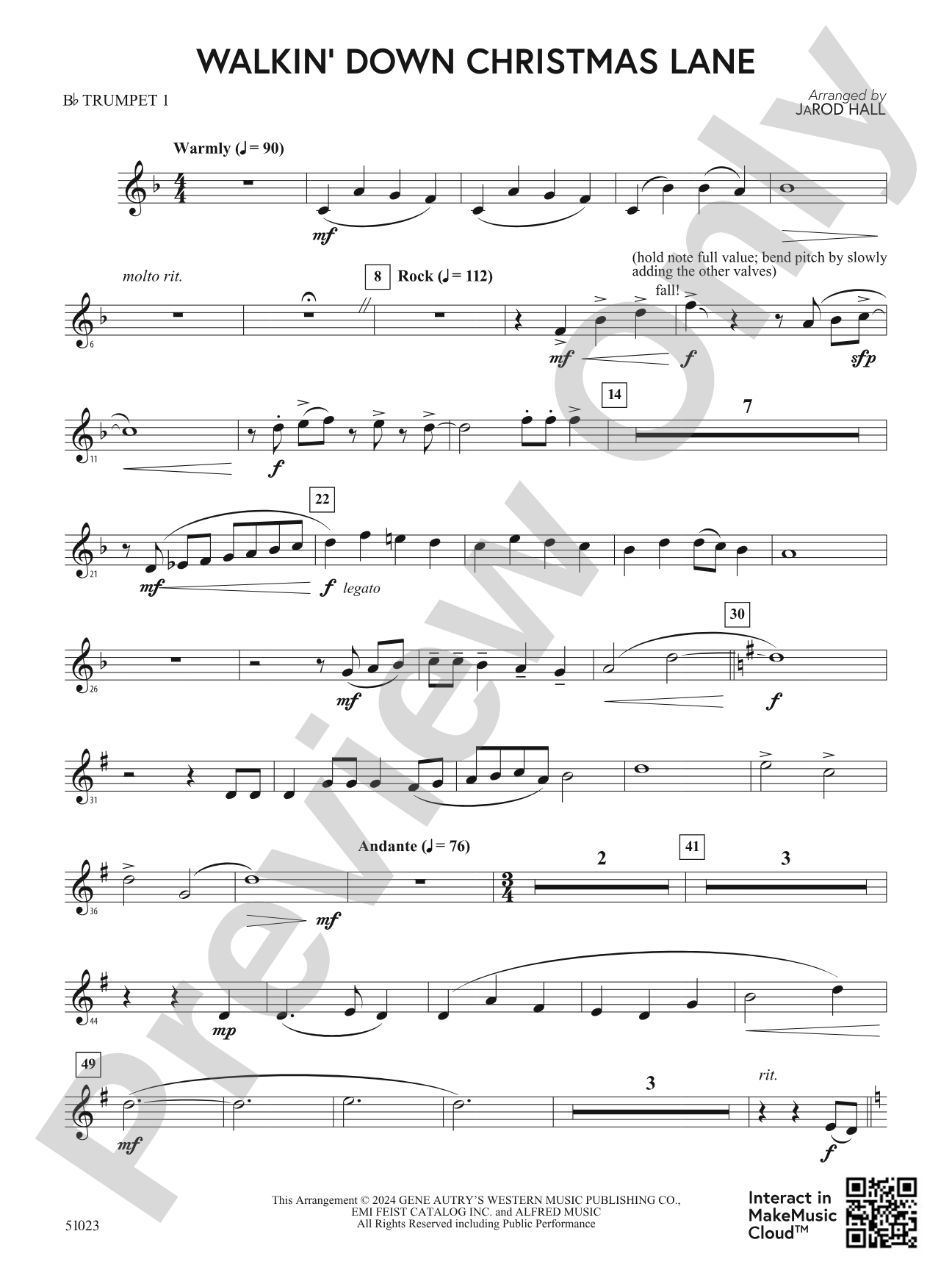 Walkin' Down Christmas Lane: 1st B-flat Trumpet
