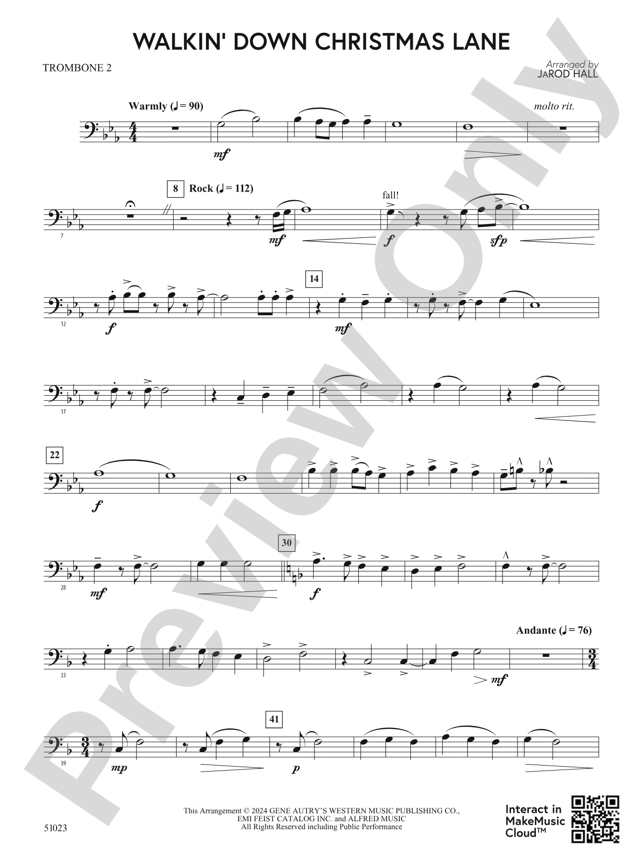 Walkin' Down Christmas Lane: 2nd Trombone