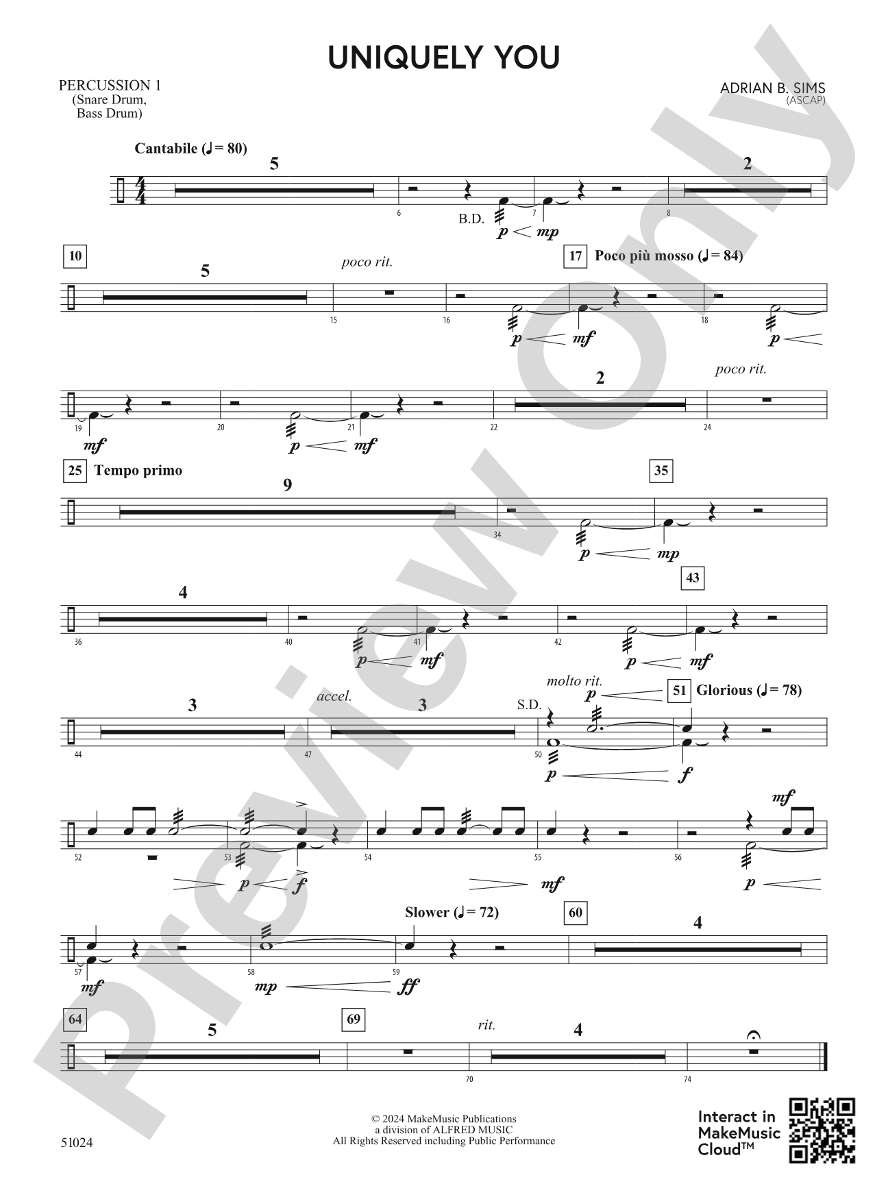 Uniquely You: 1st Percussion