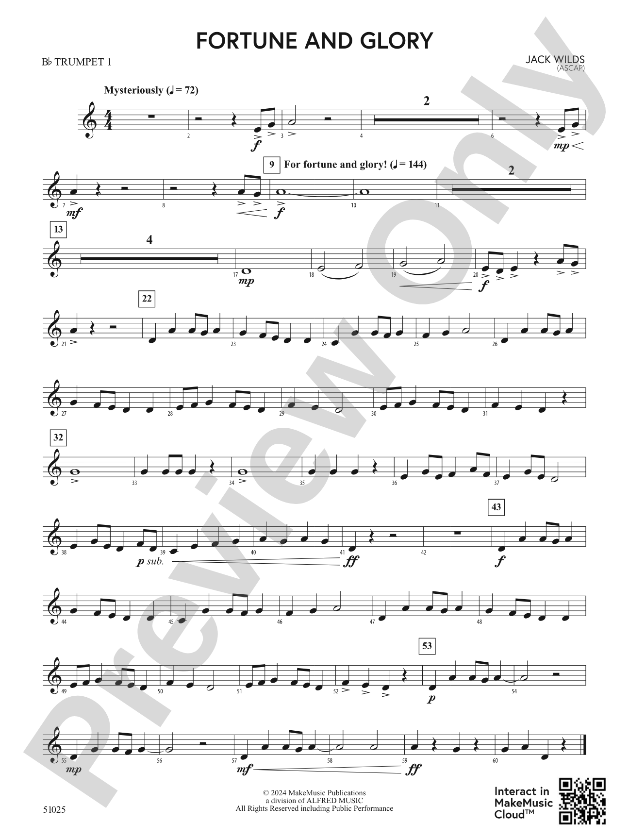 Fortune and Glory: 1st B-flat Trumpet