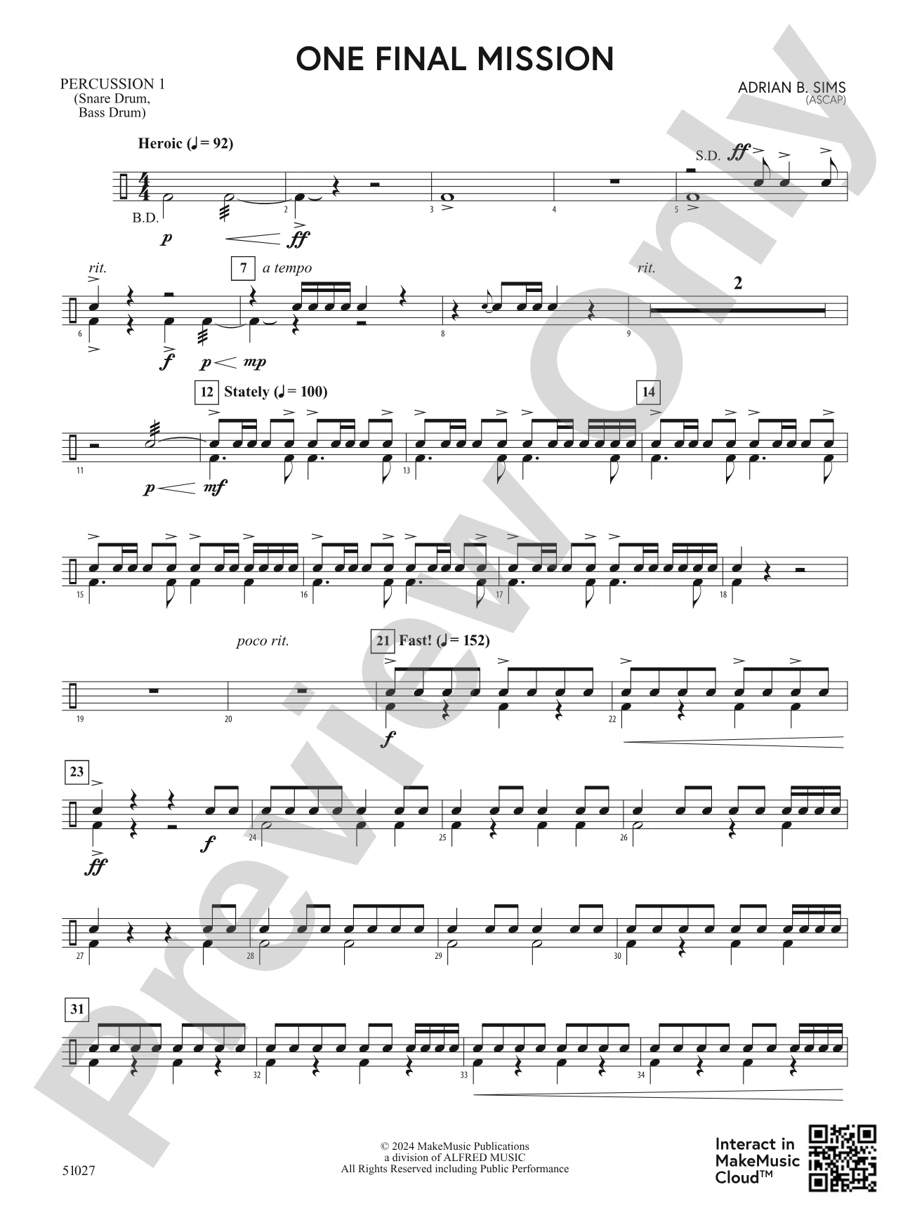 One Final Mission: 1st Percussion