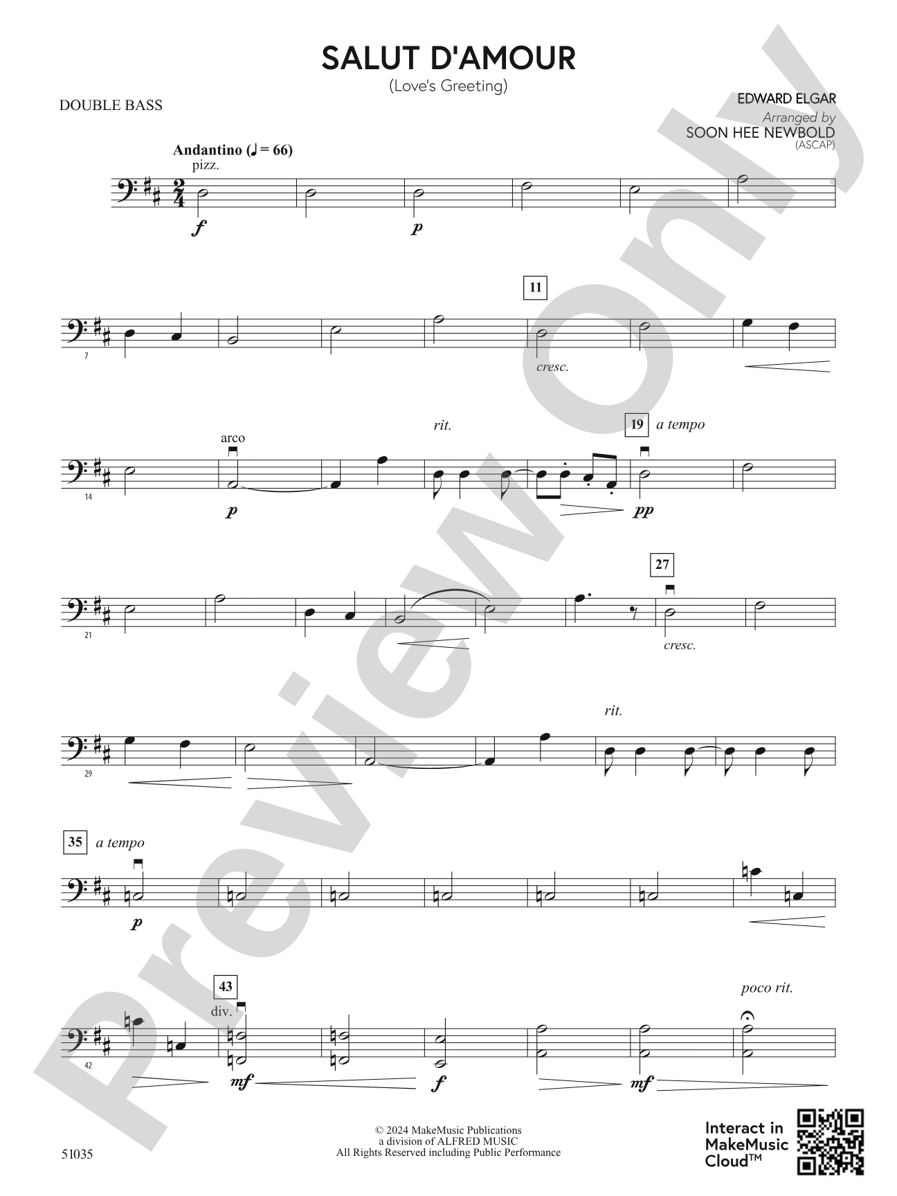 Salut d'Amour: String Bass