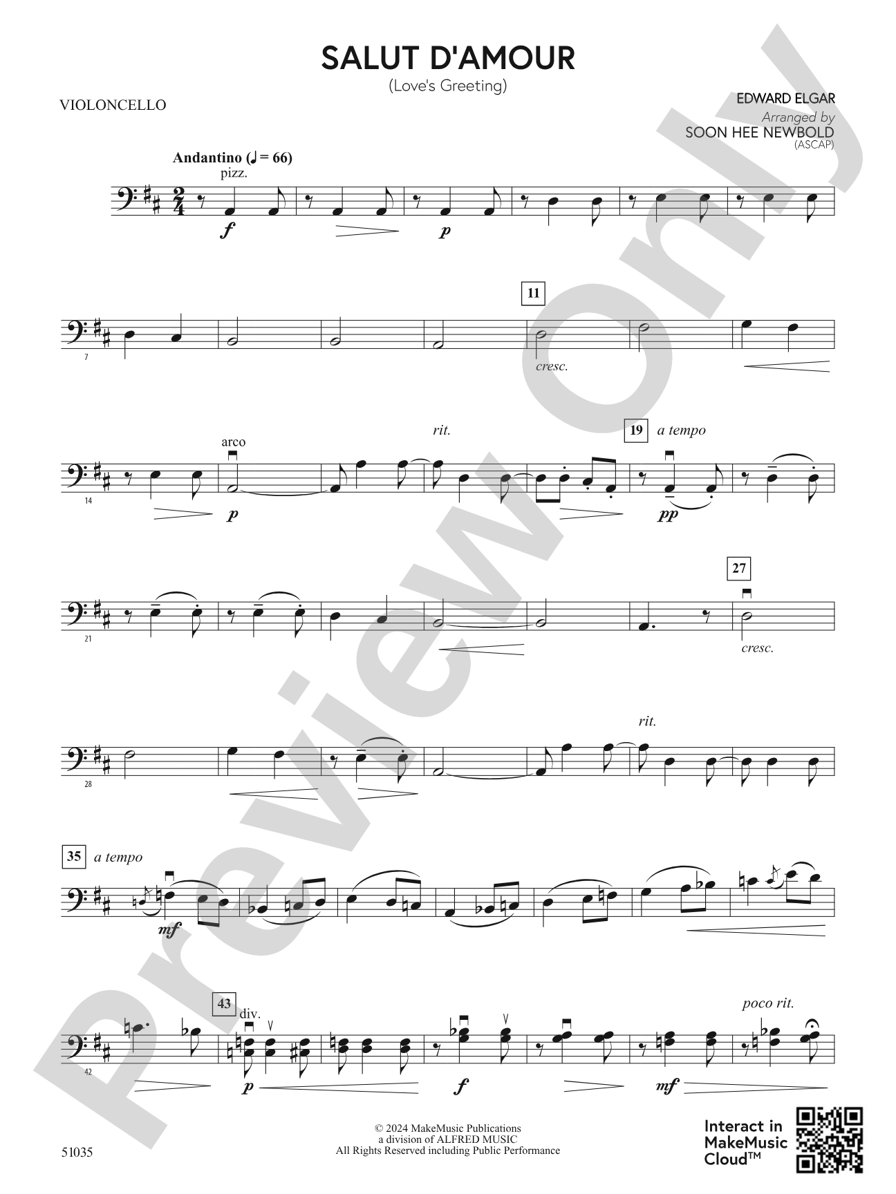 Salut d'Amour: Cello