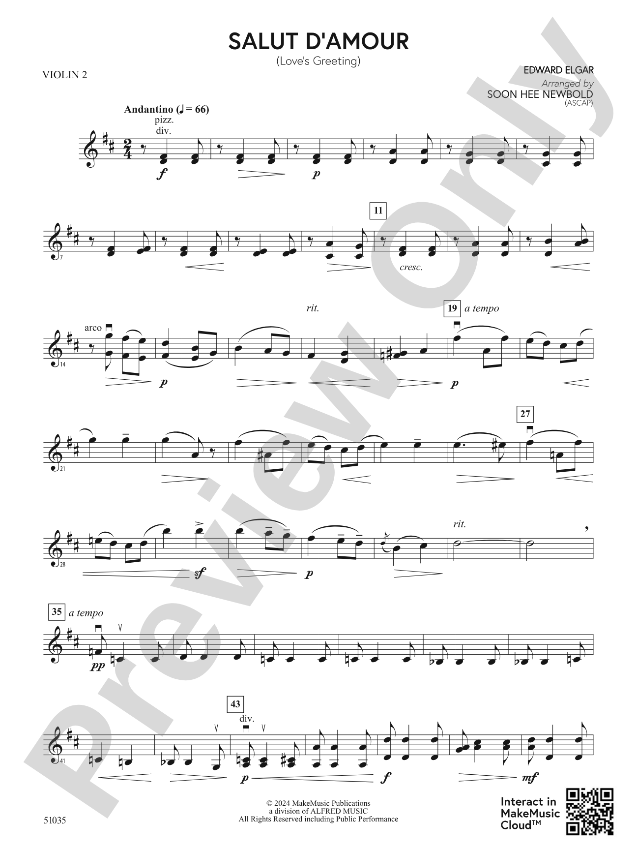 Salut d'Amour: 2nd Violin