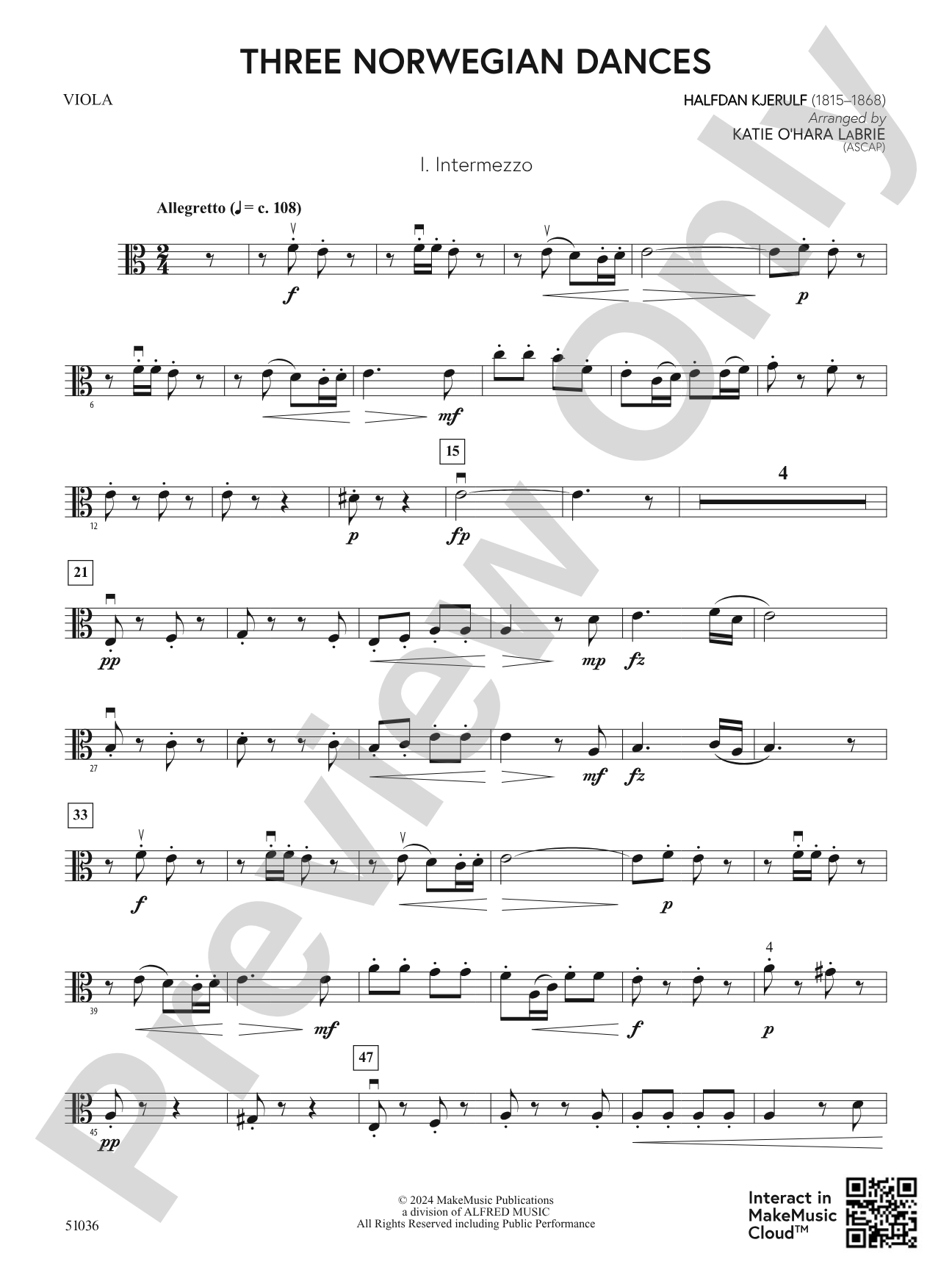 Three Norwegian Dances: Viola