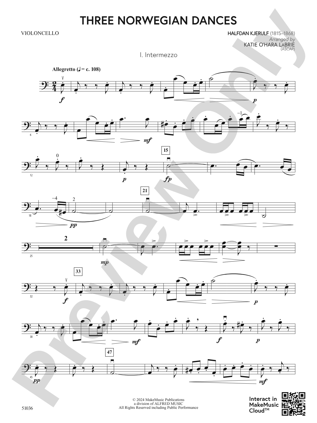 Three Norwegian Dances: Cello