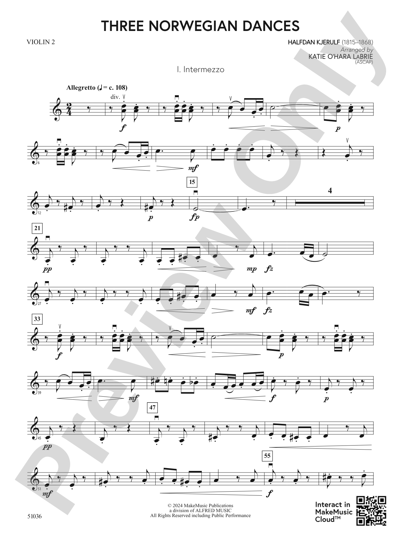 Three Norwegian Dances: 2nd Violin
