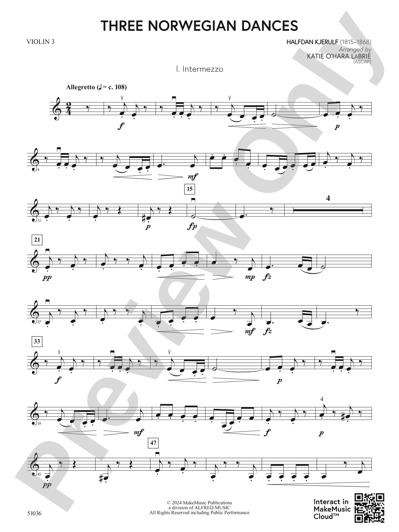 Three Norwegian Dances: 3rd Violin (Viola [TC])