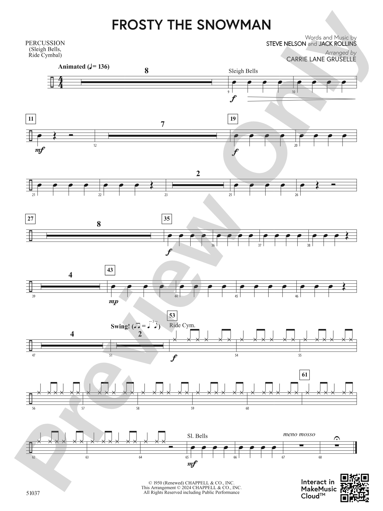 Frosty the Snowman: 1st Percussion