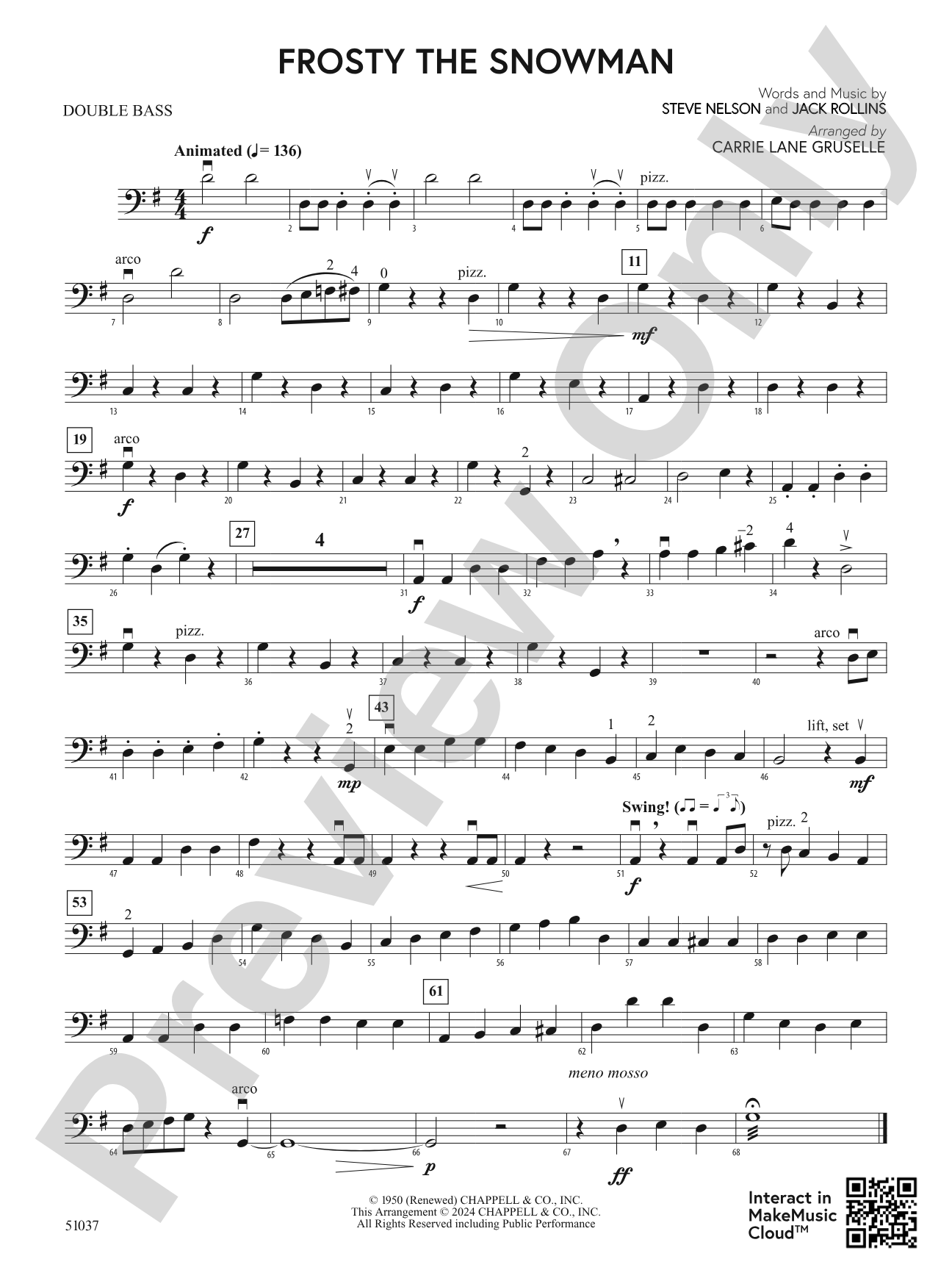 Frosty the Snowman: String Bass