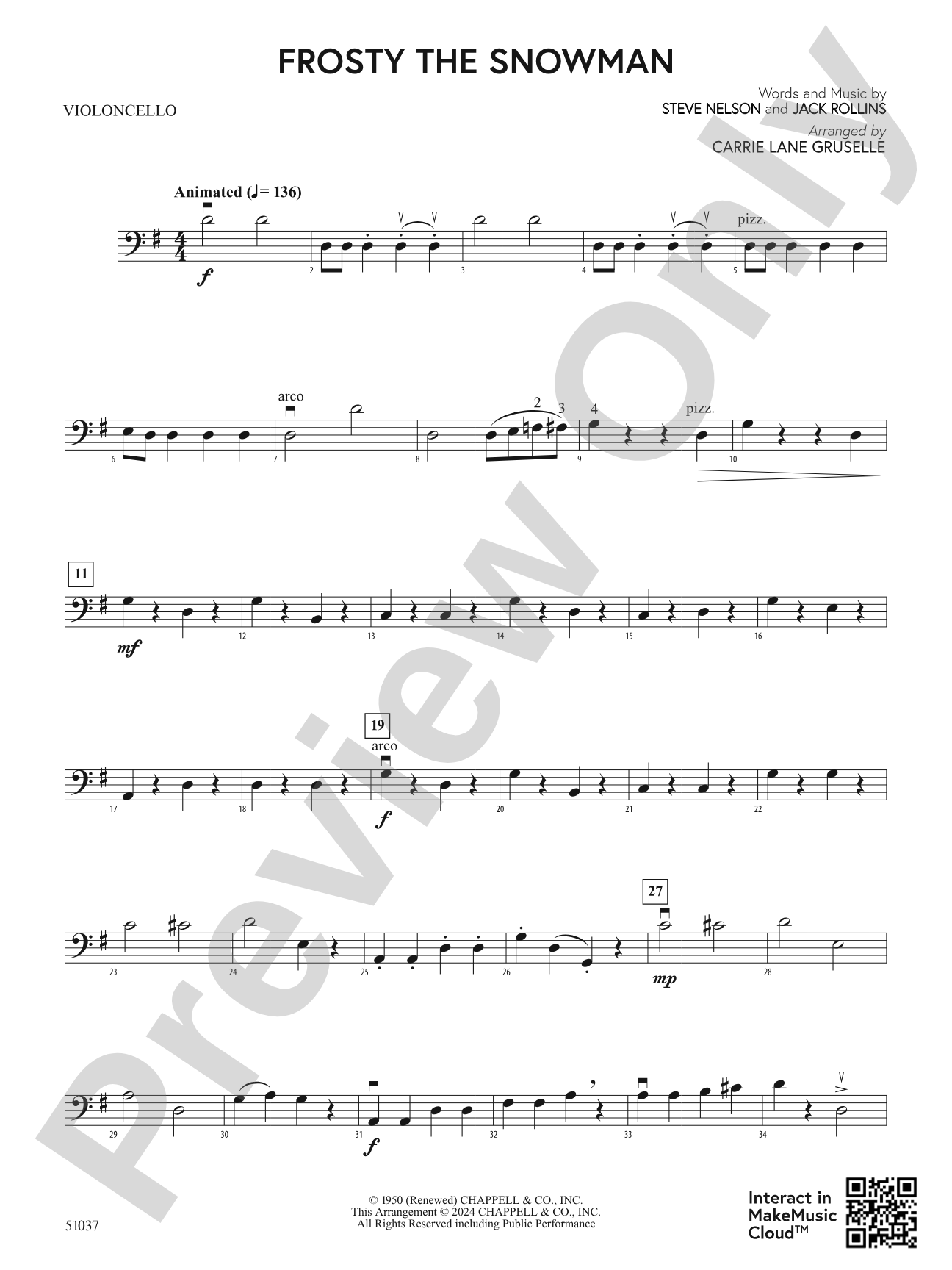 Frosty the Snowman: Cello