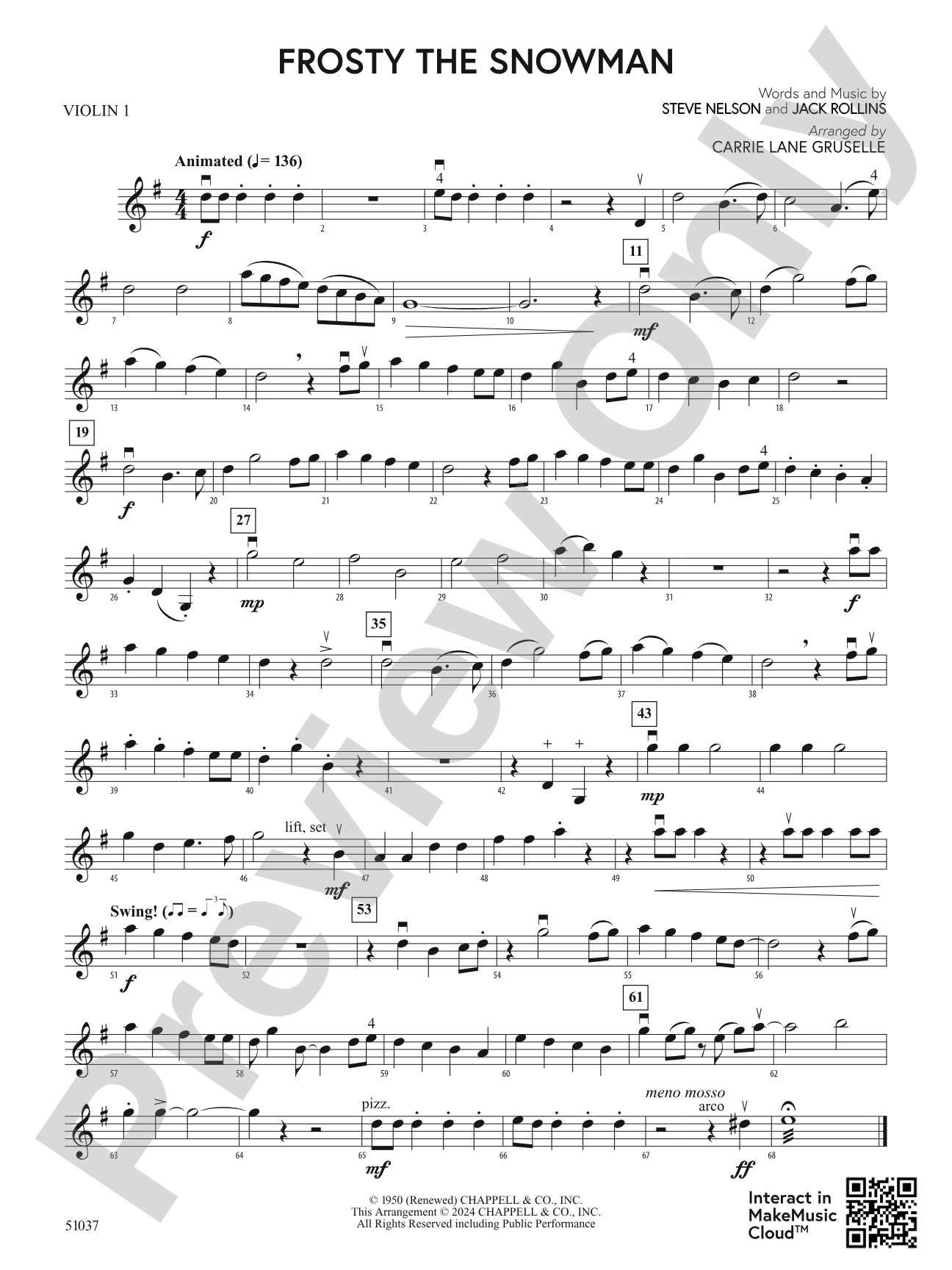 Frosty the Snowman: 1st Violin