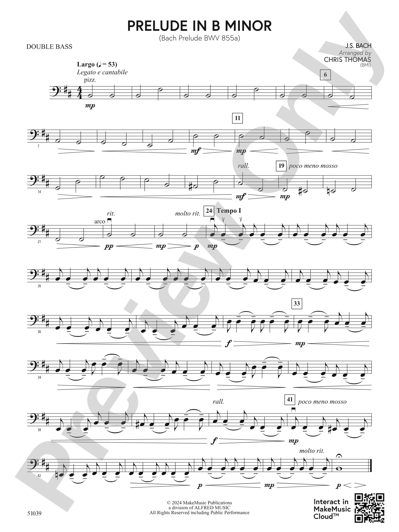 Prelude in B Minor: String Bass