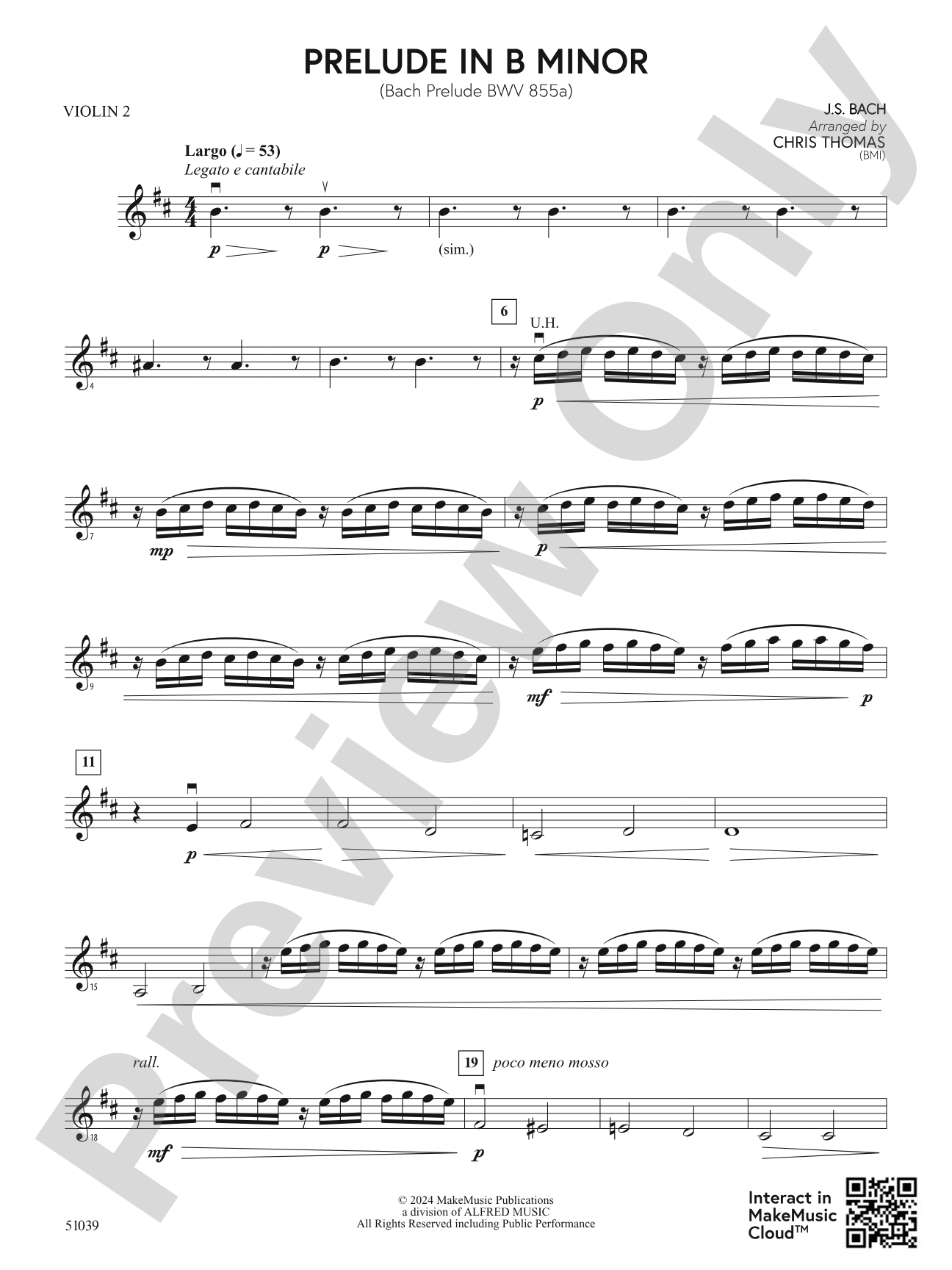 Prelude in B Minor: 2nd Violin