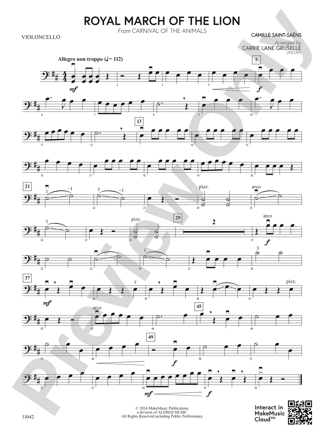 Royal March of the Lion: Cello