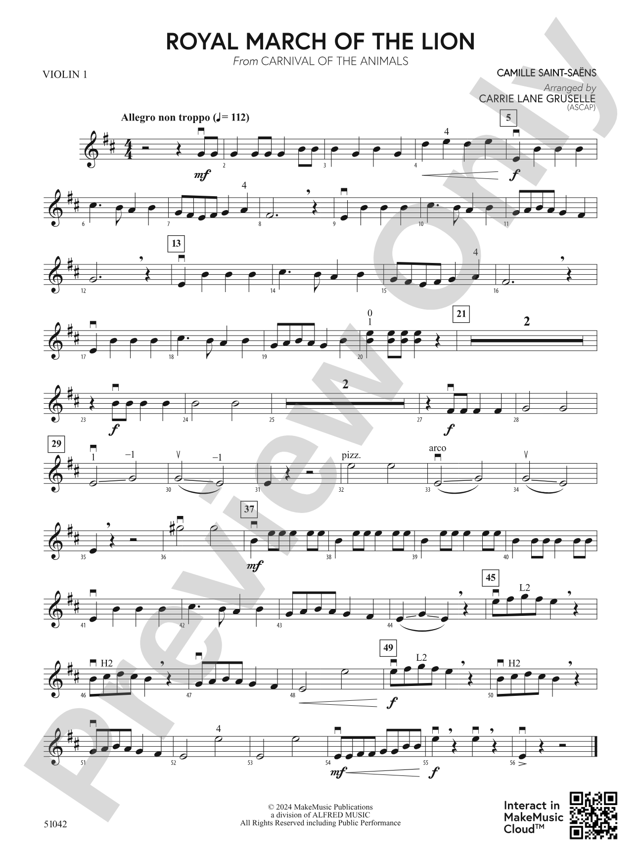 Royal March of the Lion: 1st Violin