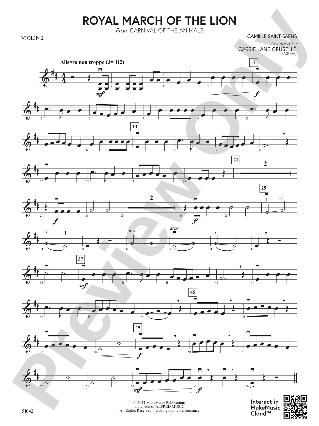Royal March of the Lion: 2nd Violin