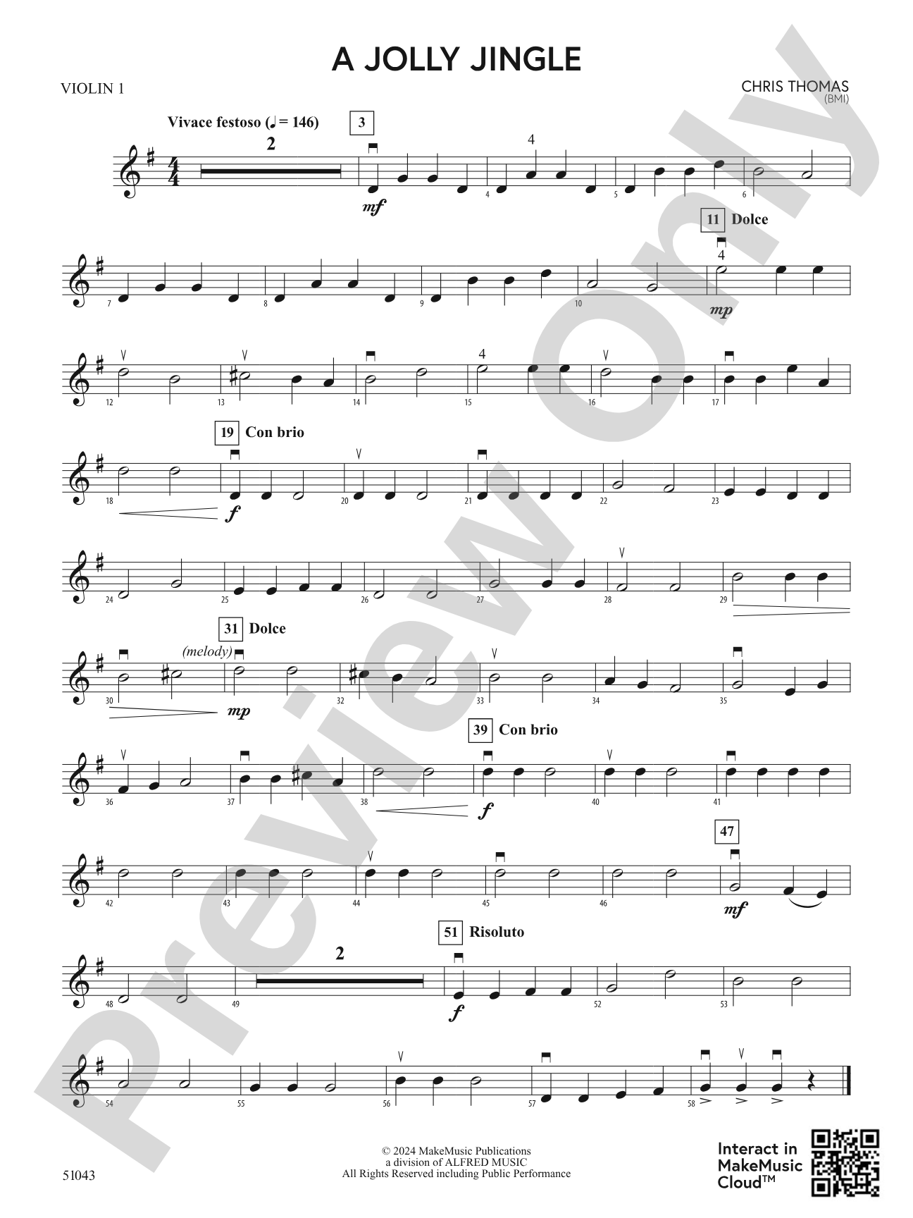 A Jolly Jingle: 1st Violin