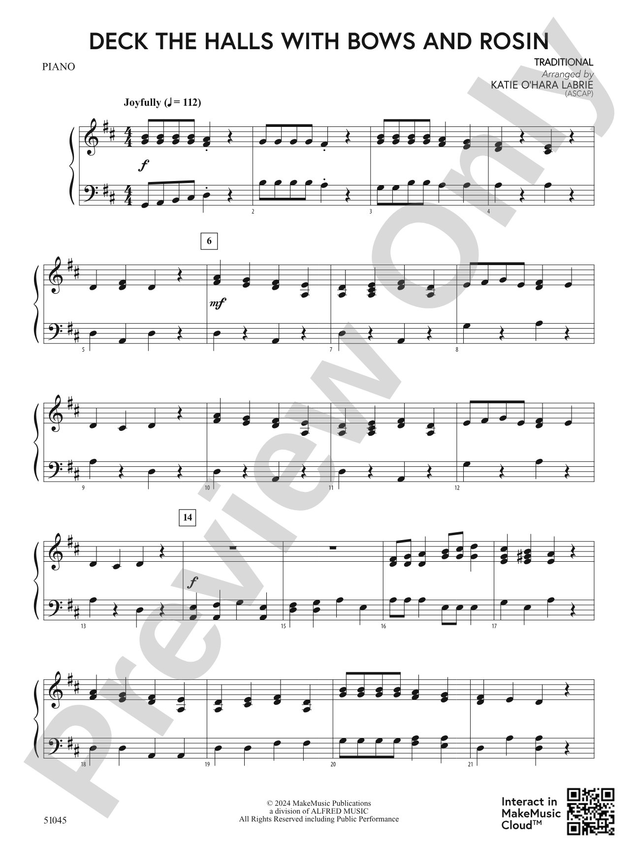 Deck the Halls With Bows and Rosin: Piano Accompaniment