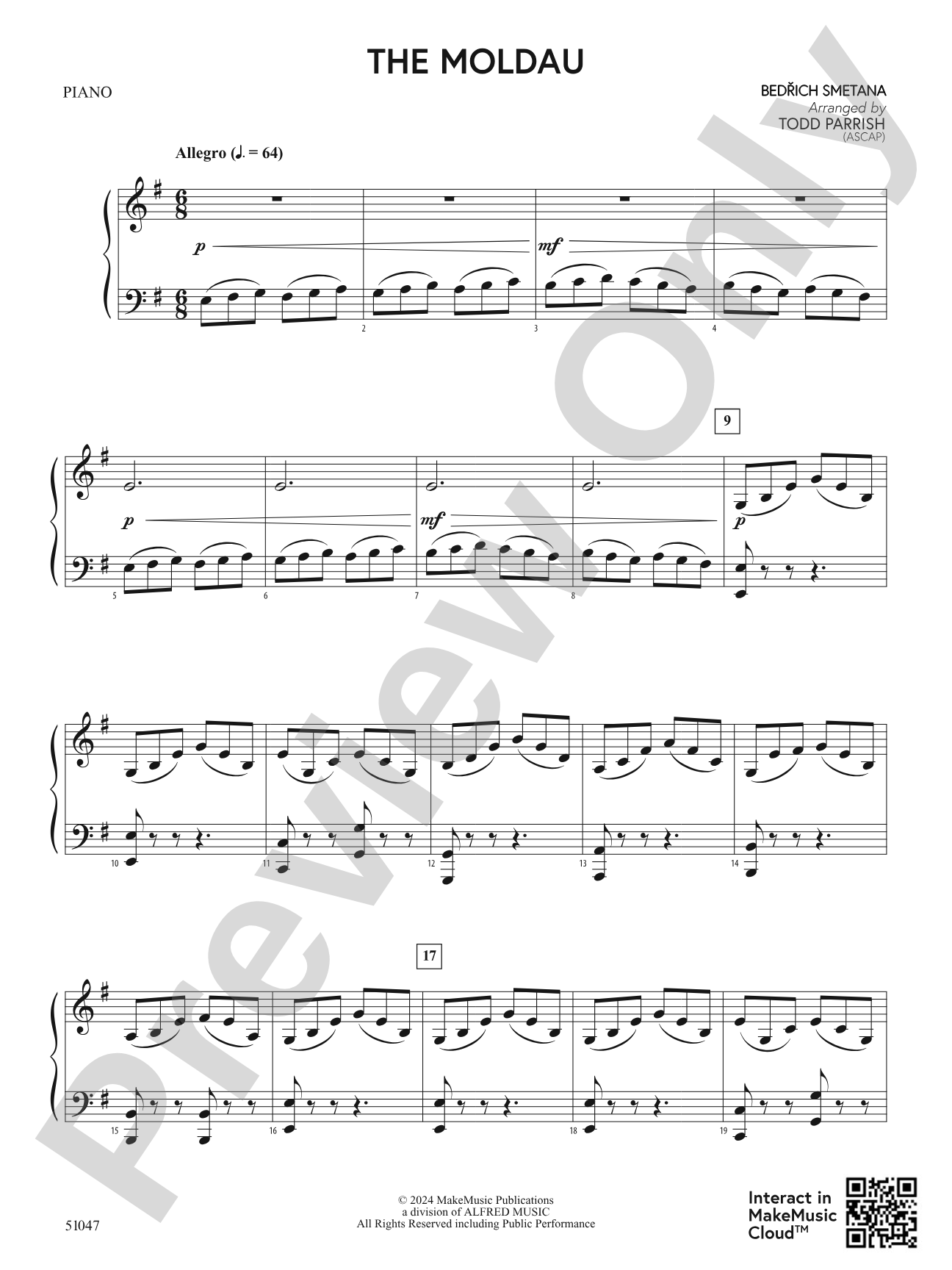 The Moldau: Piano Accompaniment
