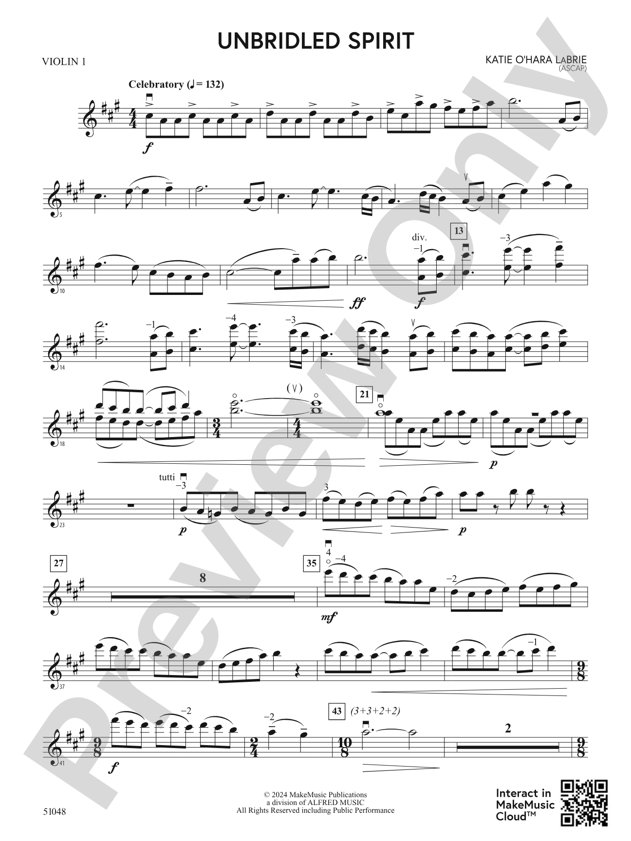 Unbridled Spirit: 1st Violin