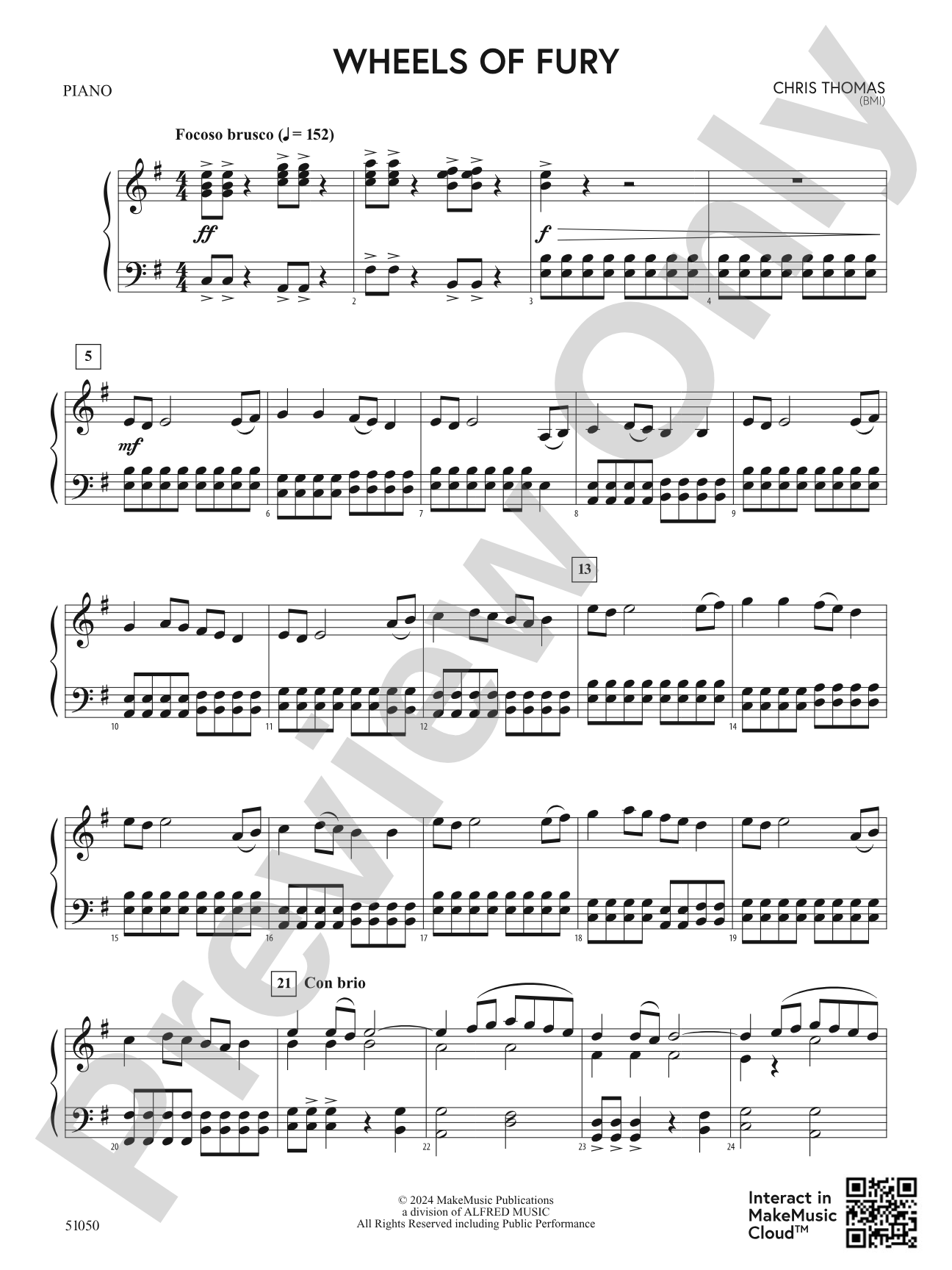 Wheels of Fury: Piano Accompaniment