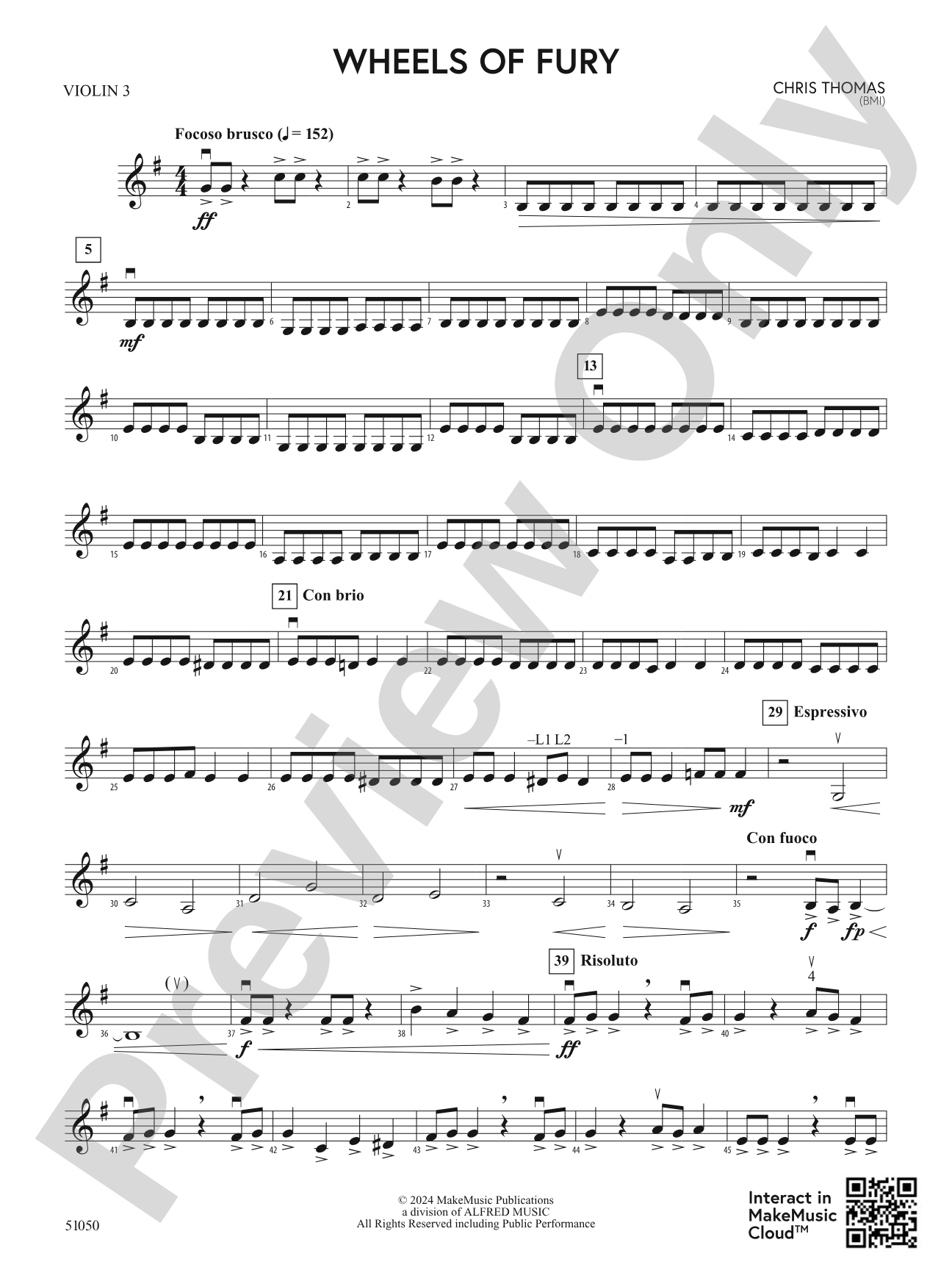 Wheels of Fury: 3rd Violin (Viola [TC])