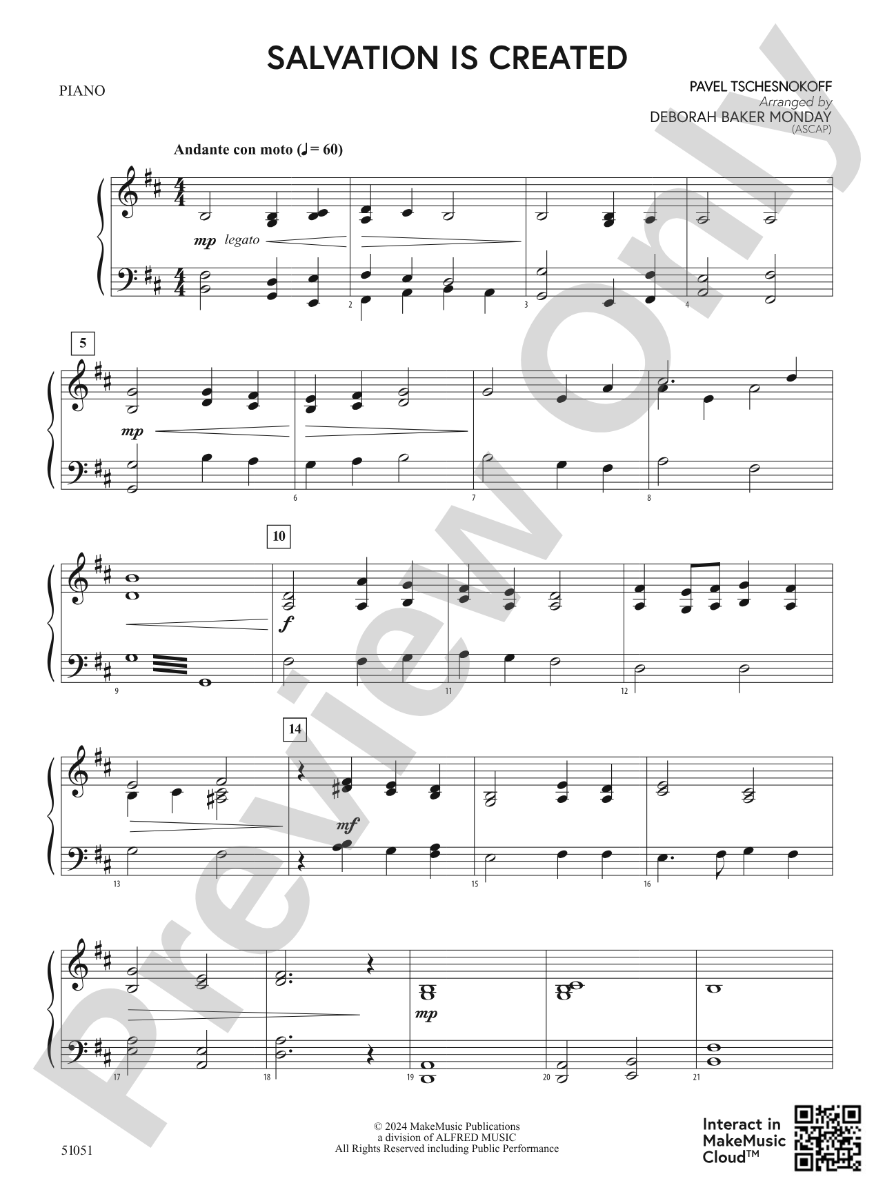 Salvation is Created: Piano Accompaniment