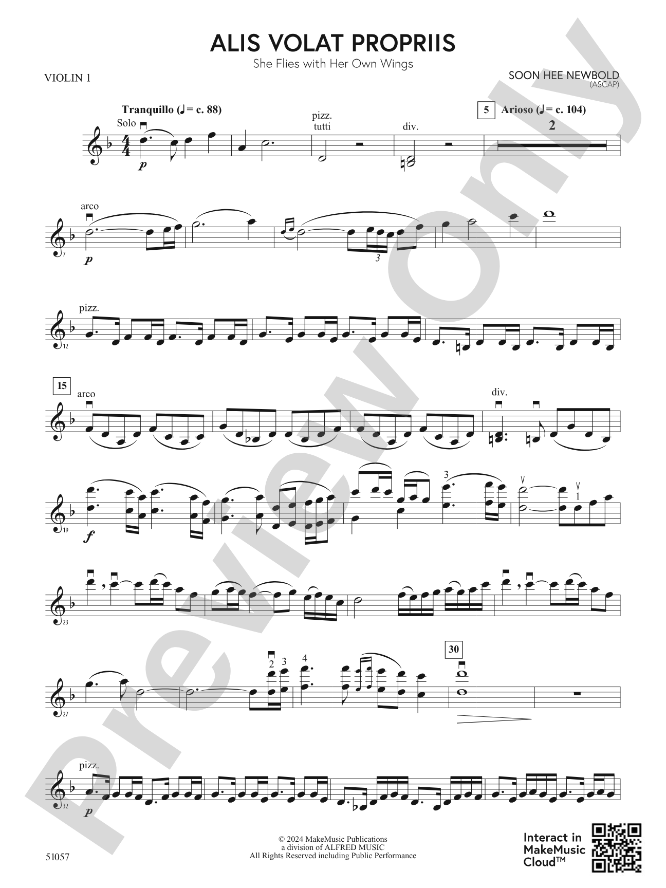 Alis Volat Propriis: 1st Violin