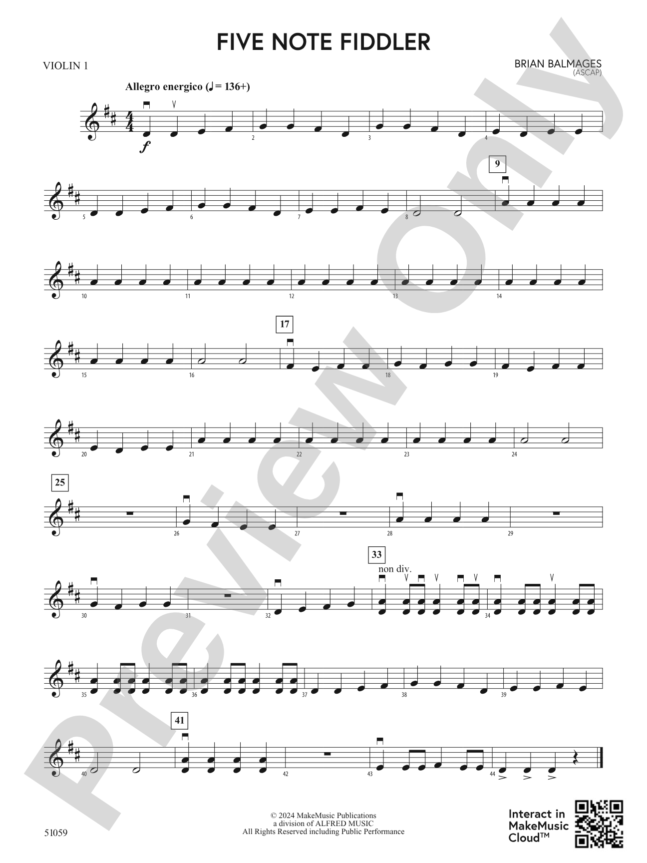 Five Note Fiddler: 1st Violin