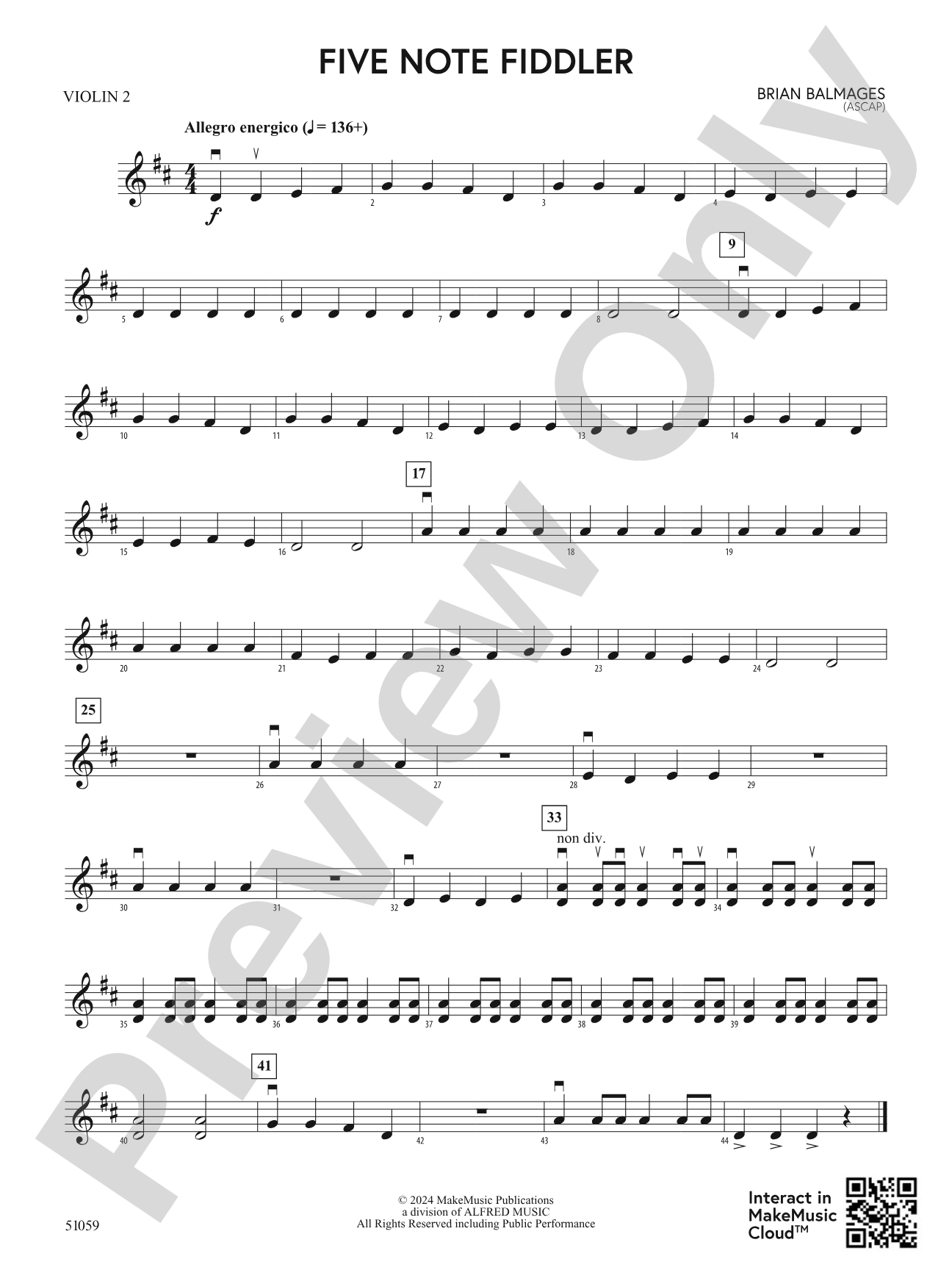 Five Note Fiddler: 2nd Violin