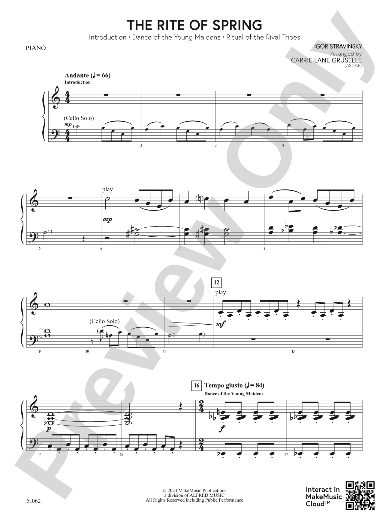 The Rite of Spring: Piano Accompaniment