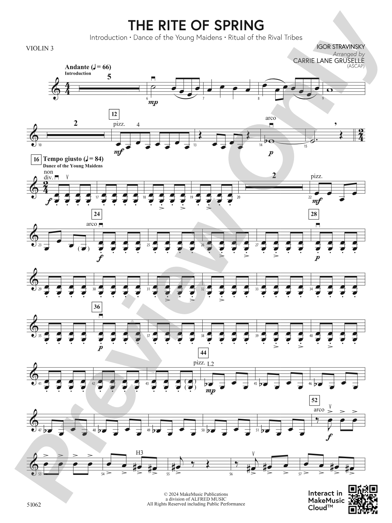 The Rite of Spring: 3rd Violin (Viola [TC])