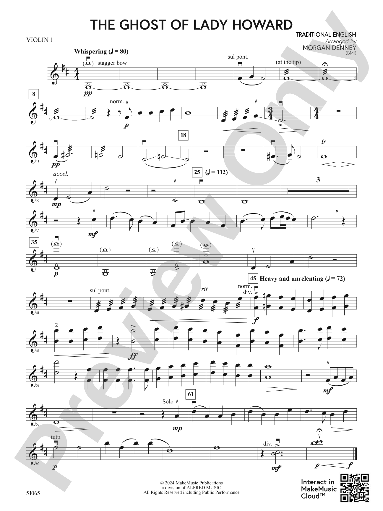The Ghost of Lady Howard: 1st Violin