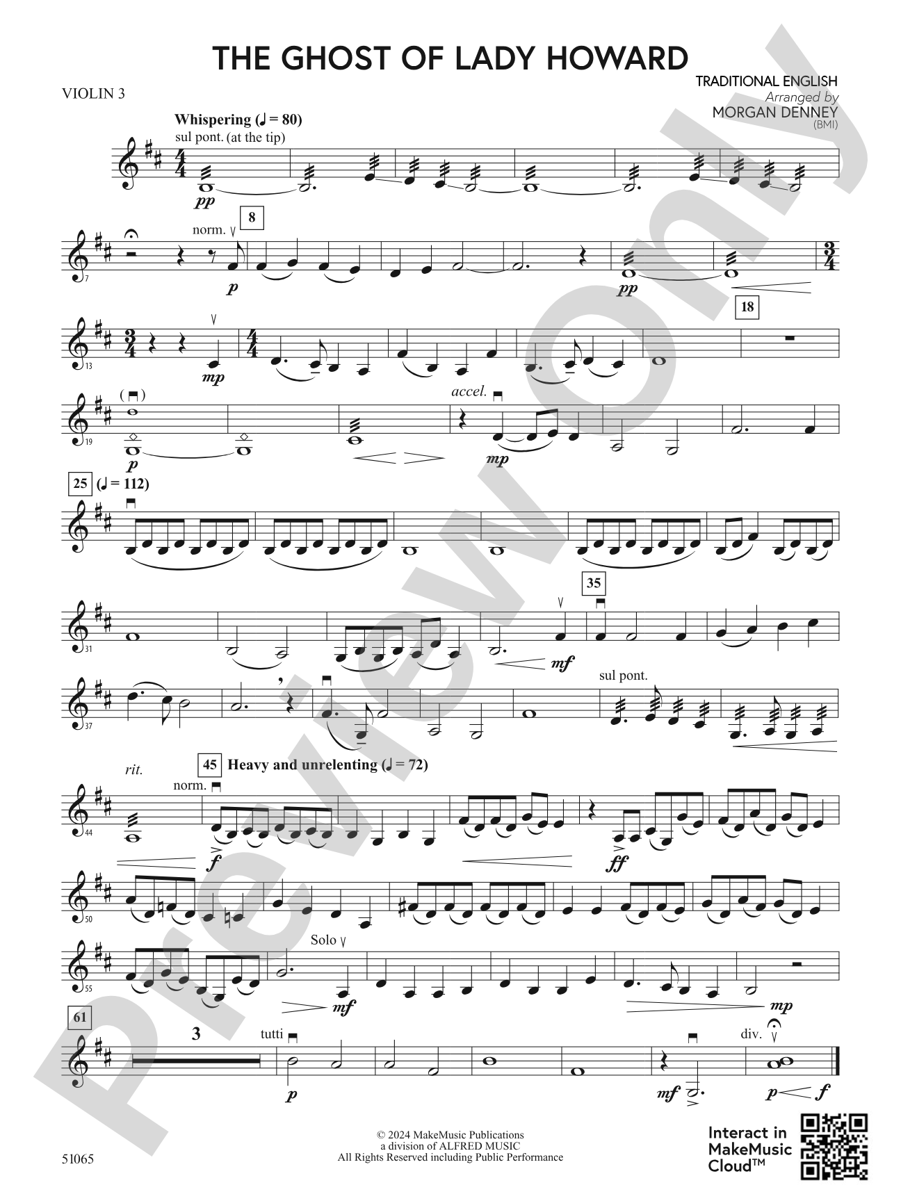 The Ghost of Lady Howard: 3rd Violin (Viola [TC])